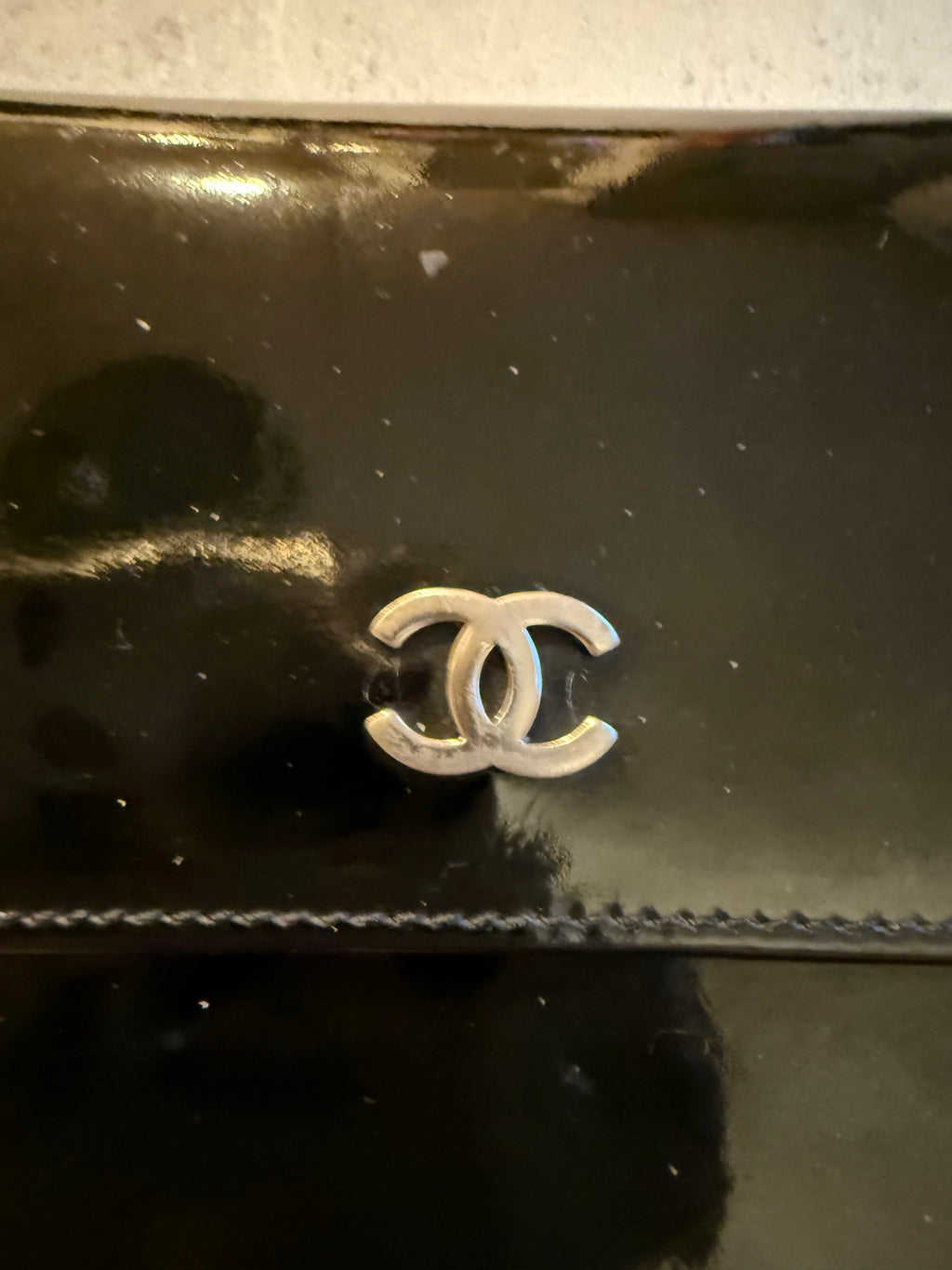 Chanel Black Patent Leather Wallet (2003–2004 Series)