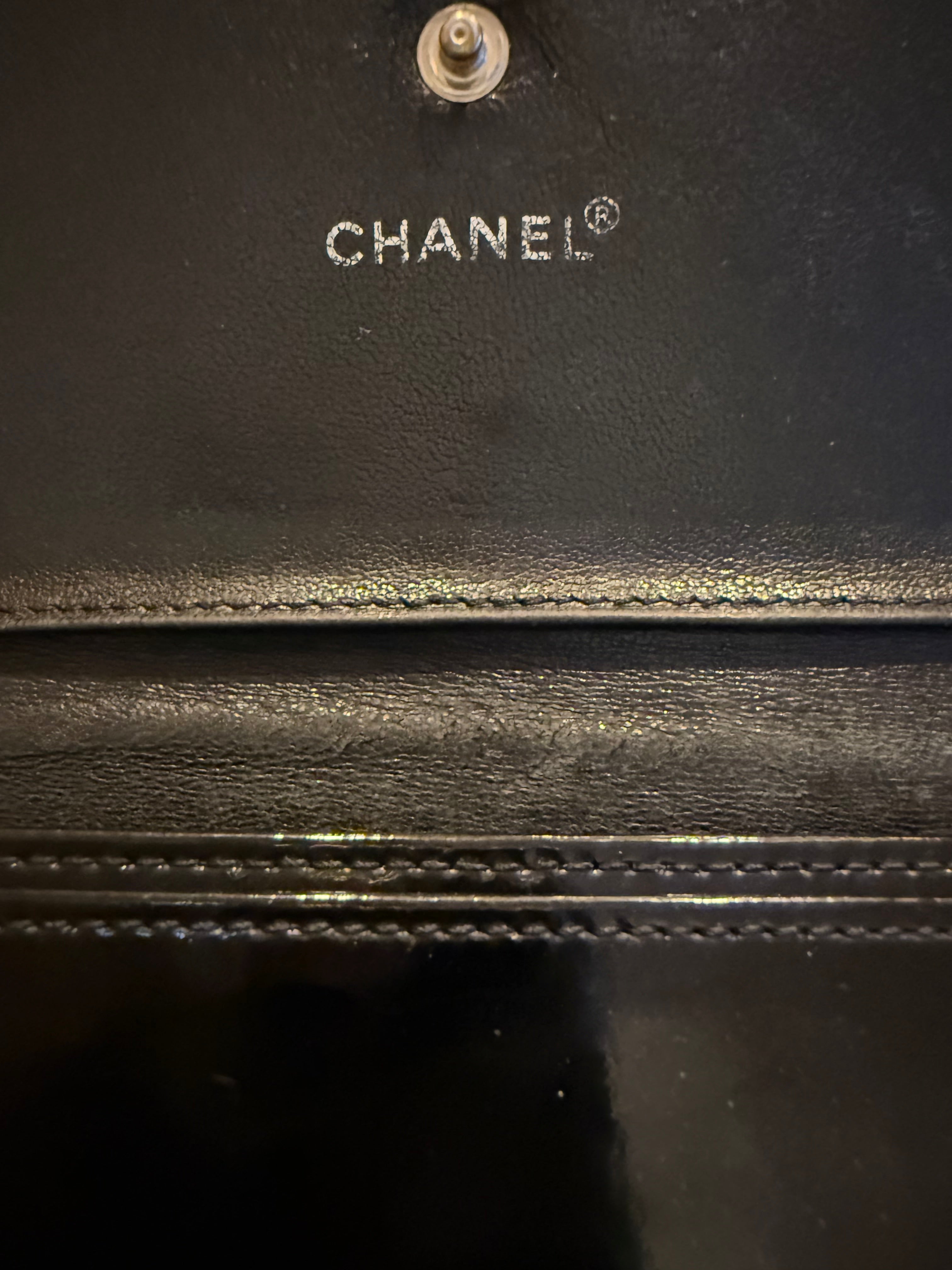 Chanel Black Patent Leather Wallet (2003–2004 Series)