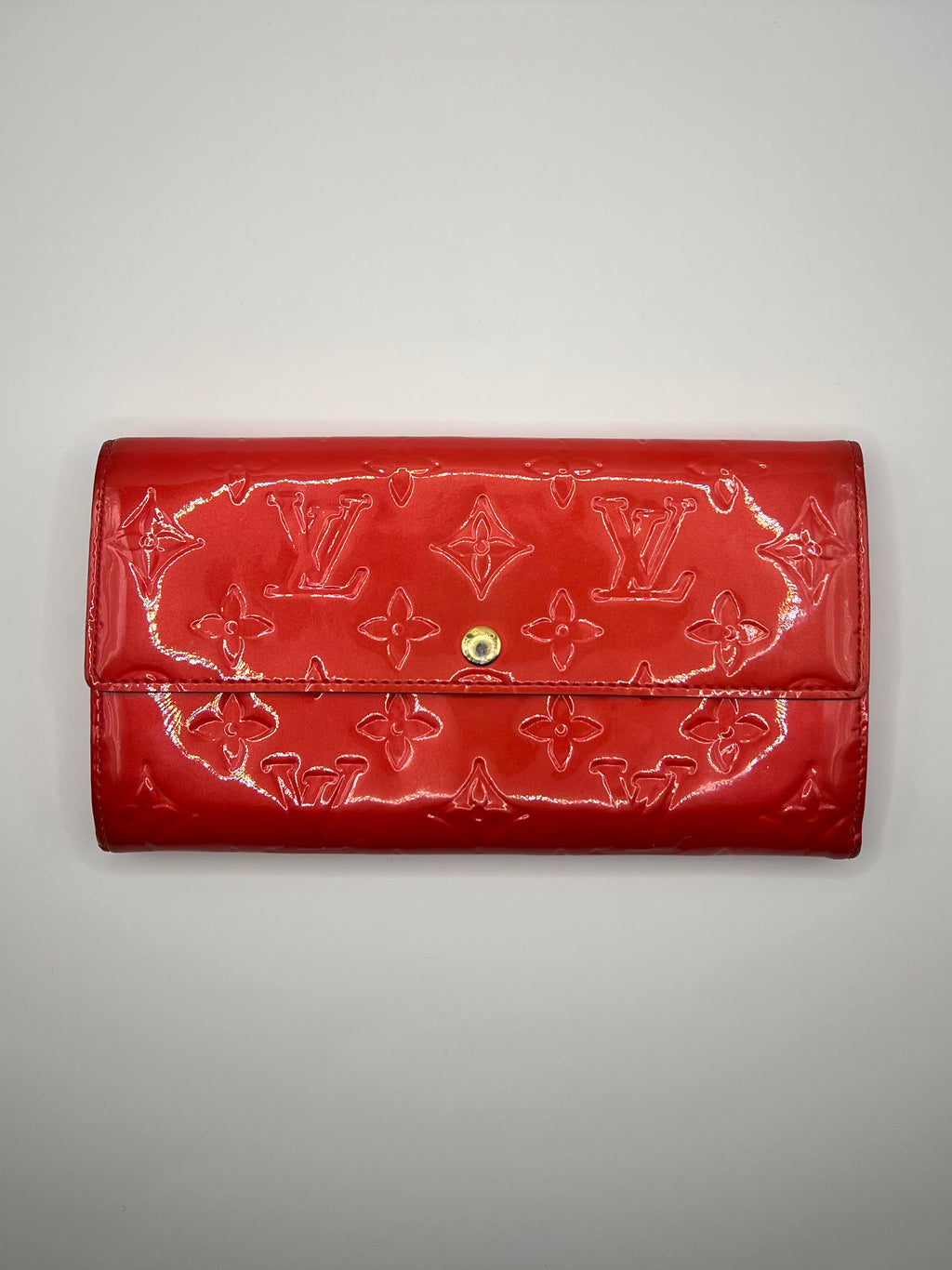 Louis Vuitton Monogram Vernis Sarah Wallet Red