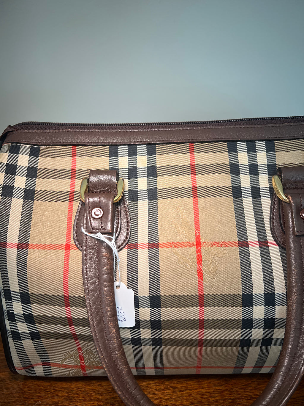Vintage Burberrys Beige House Check Boston Bag