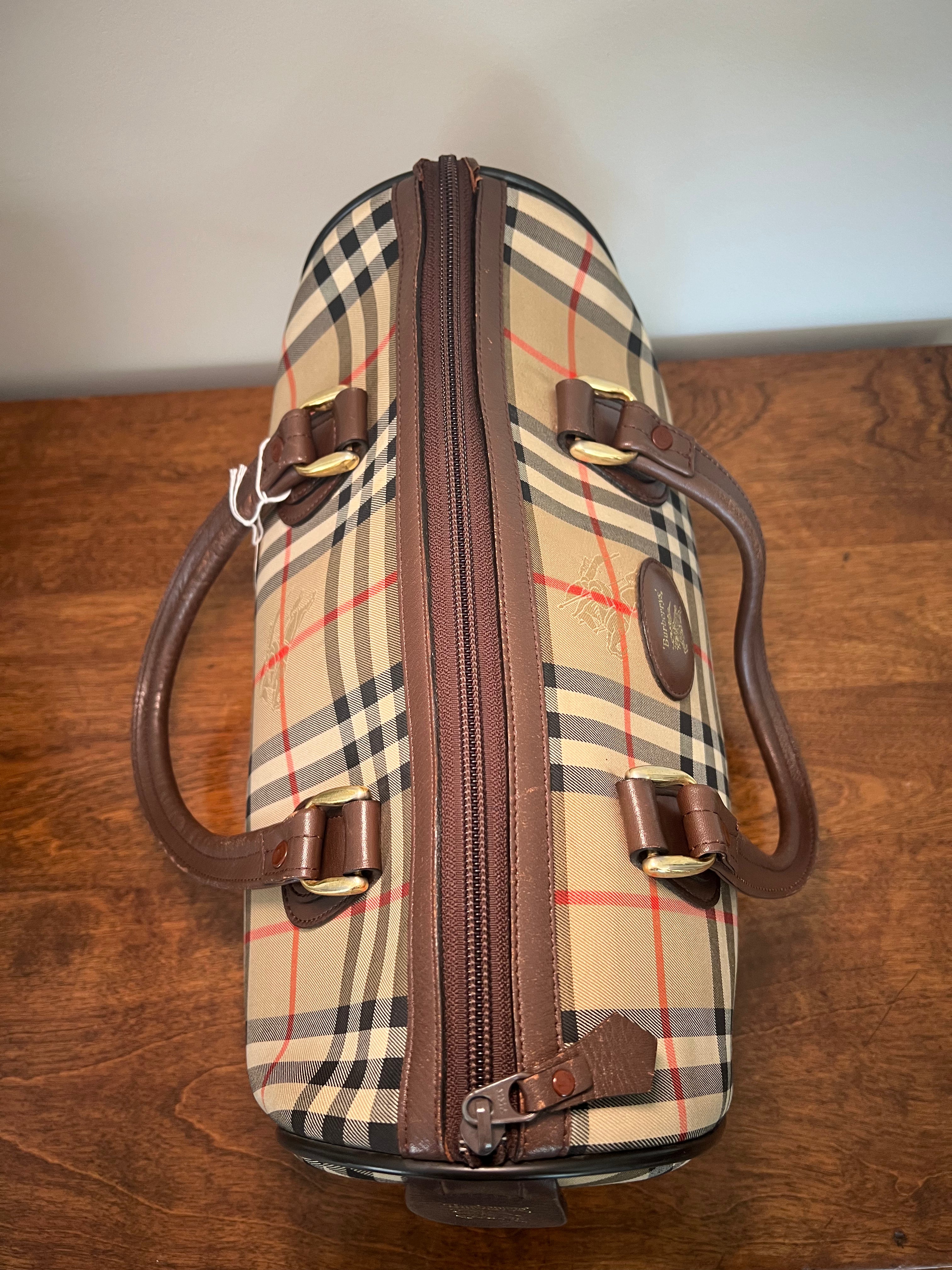 Vintage Burberrys Beige House Check Boston Bag