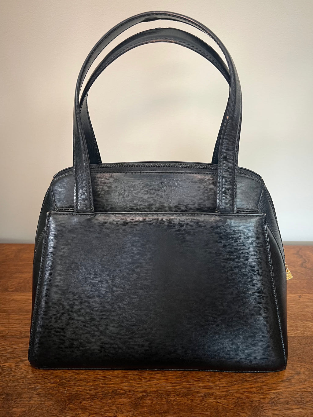 Christian Dior Paris Black Leather Top Handle Bag