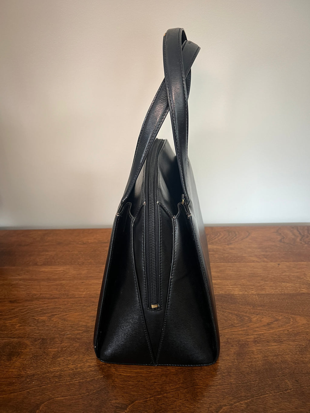 Christian Dior Paris Black Leather Top Handle Bag