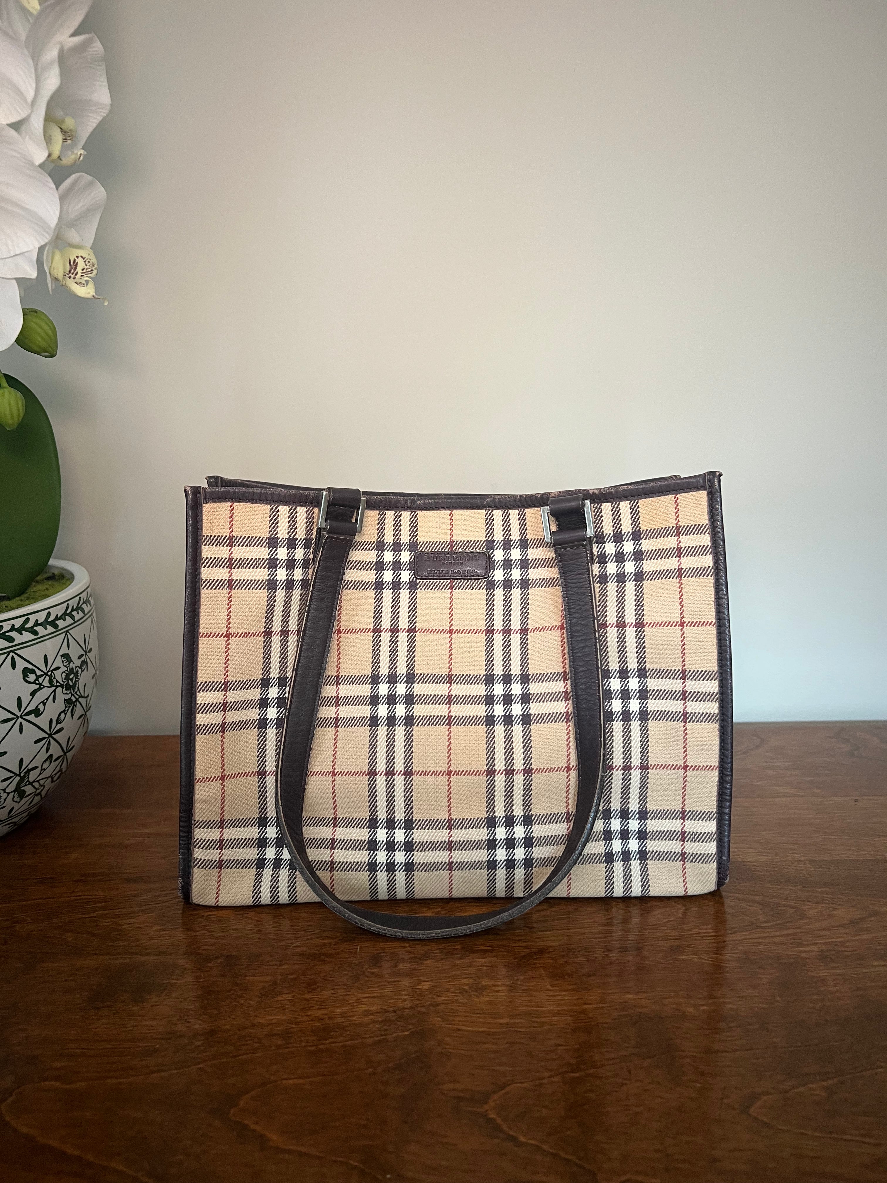 Burberry Vintage Nova Check Woven Canvas Tote