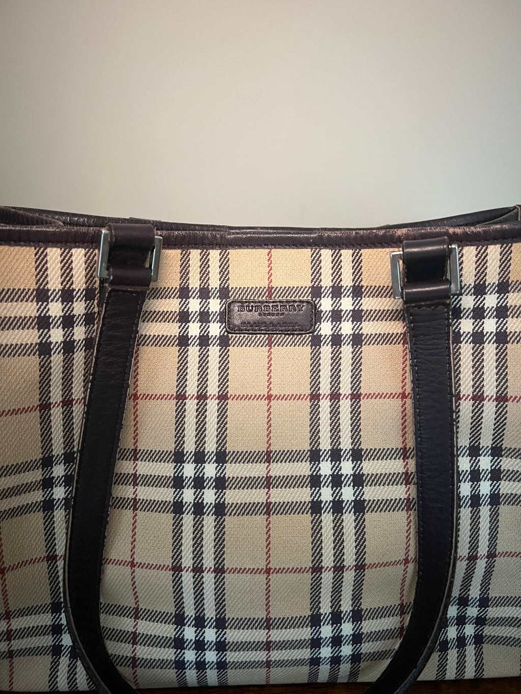 Burberry Vintage Nova Check Woven Canvas Tote