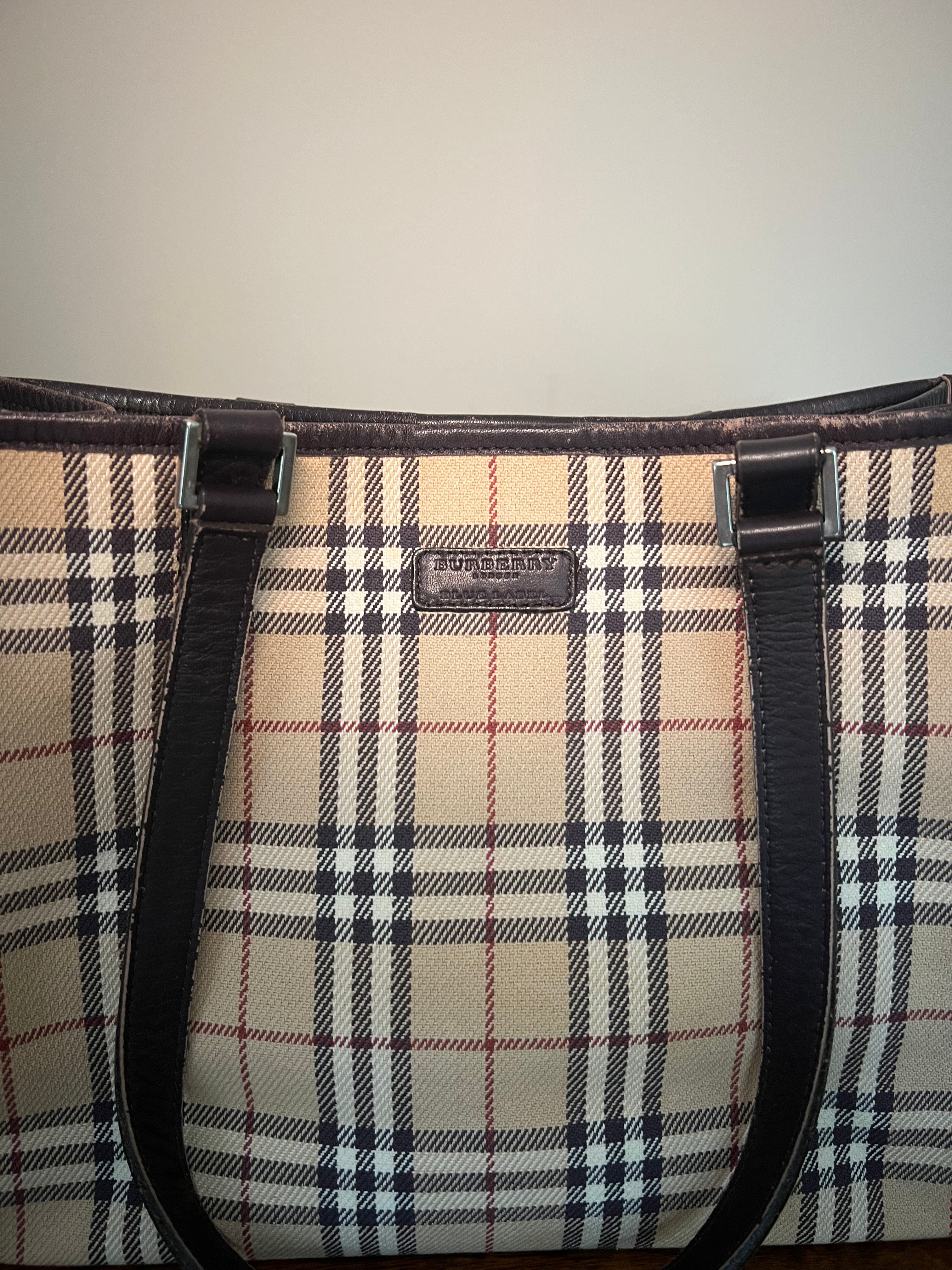 Burberry Vintage Nova Check Woven Canvas Tote