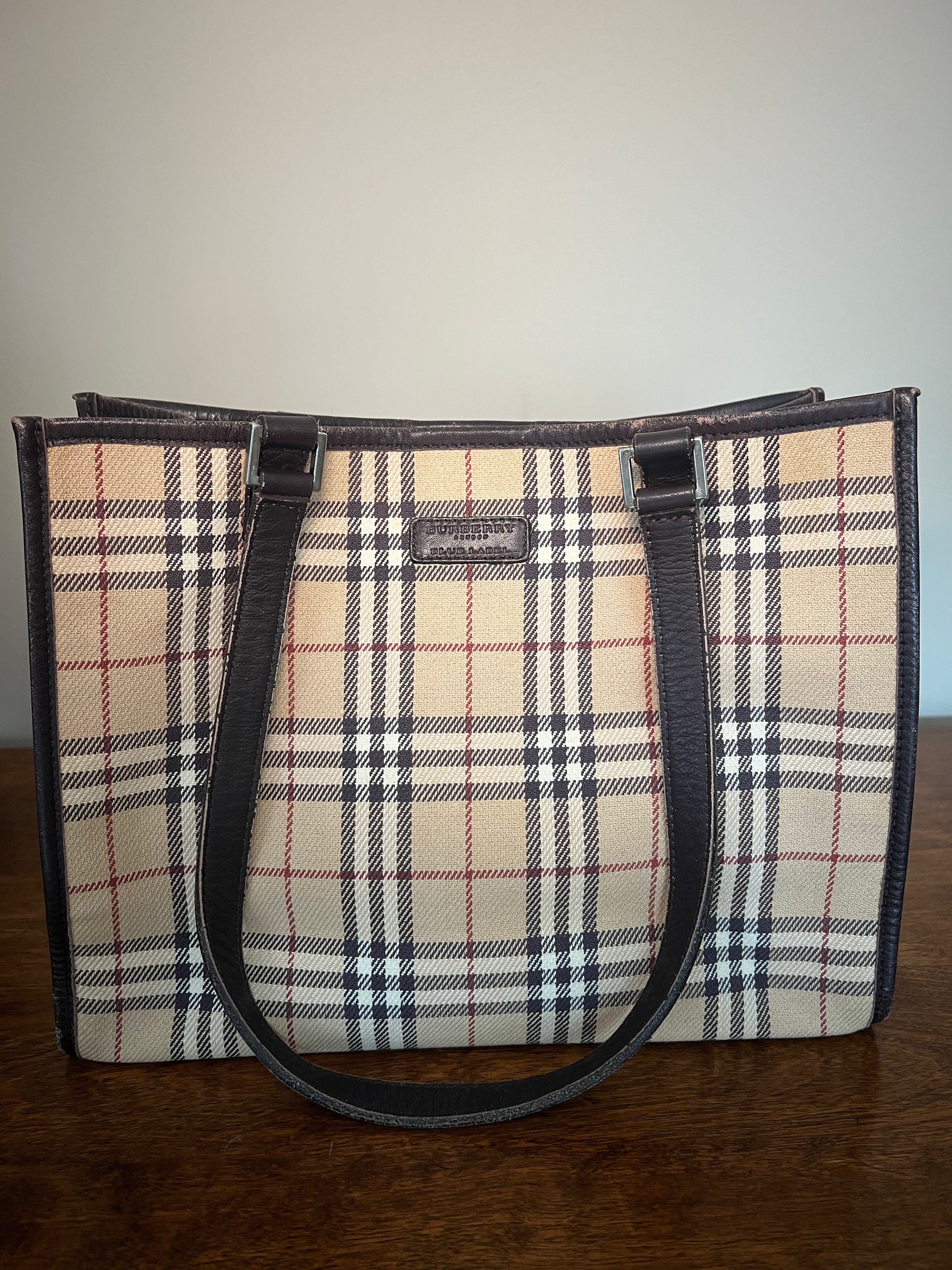 Burberry Vintage Nova Check Woven Canvas Tote