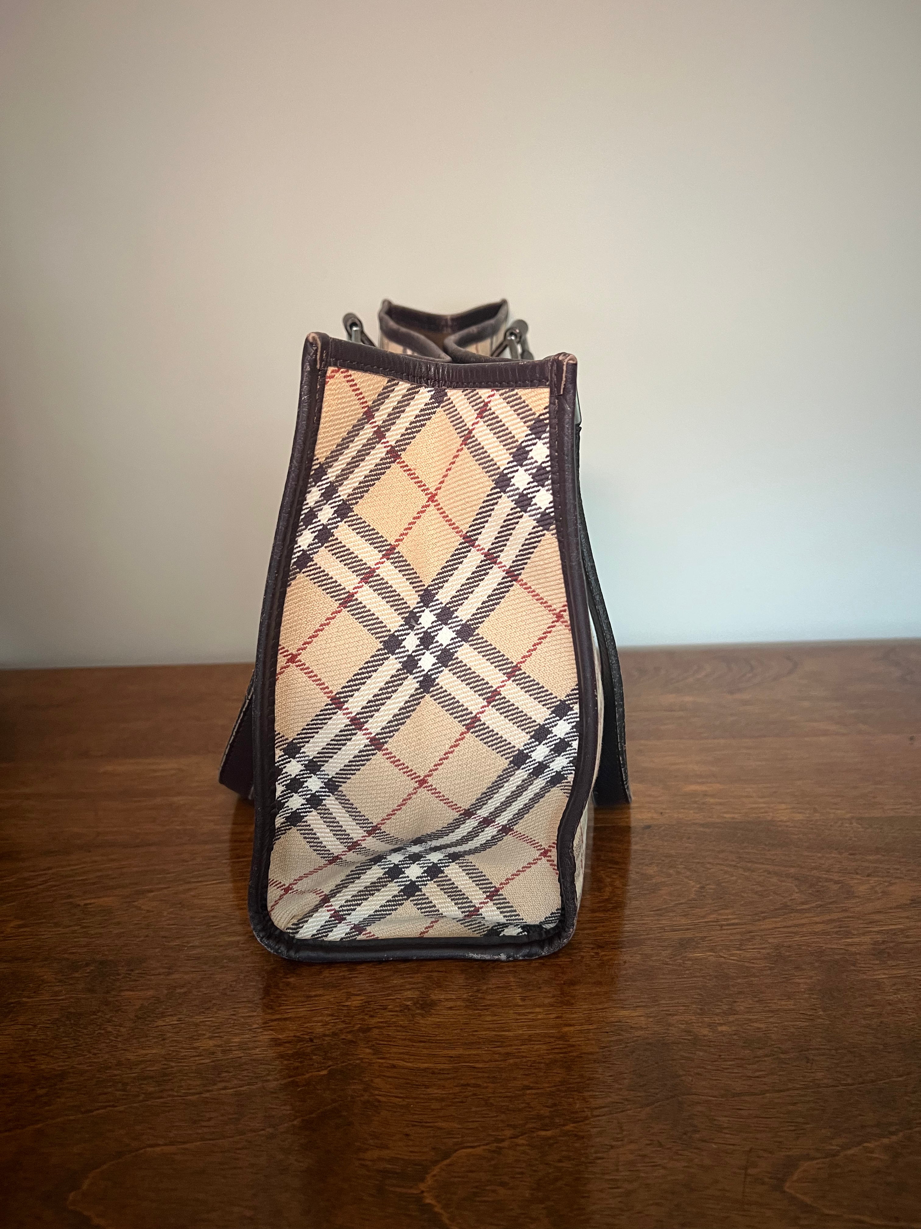 Burberry Vintage Nova Check Woven Canvas Tote