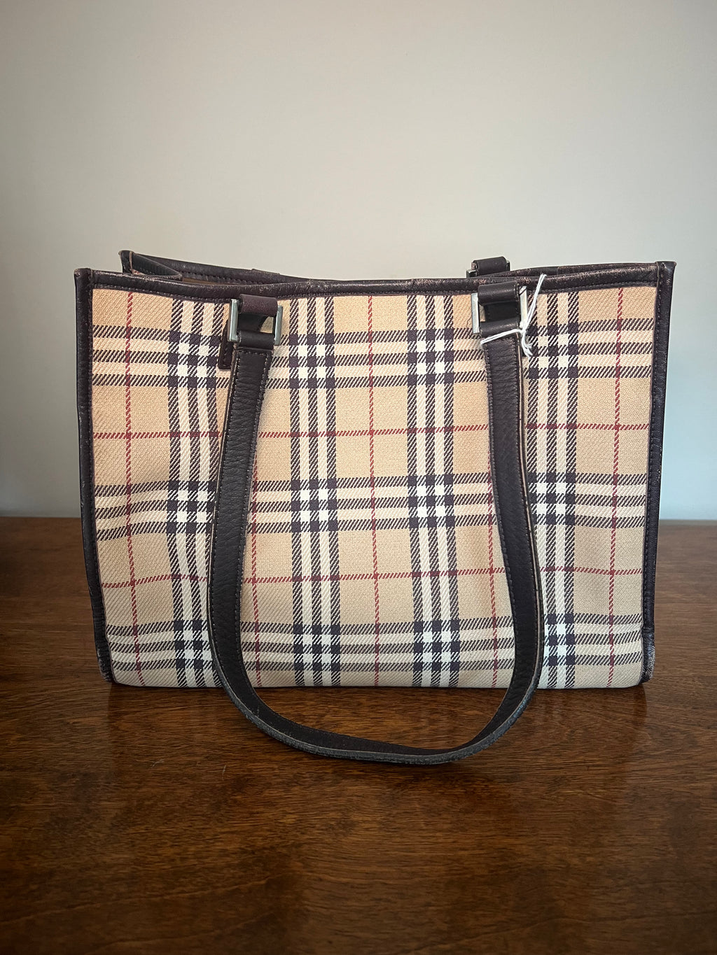 Burberry Vintage Nova Check Woven Canvas Tote