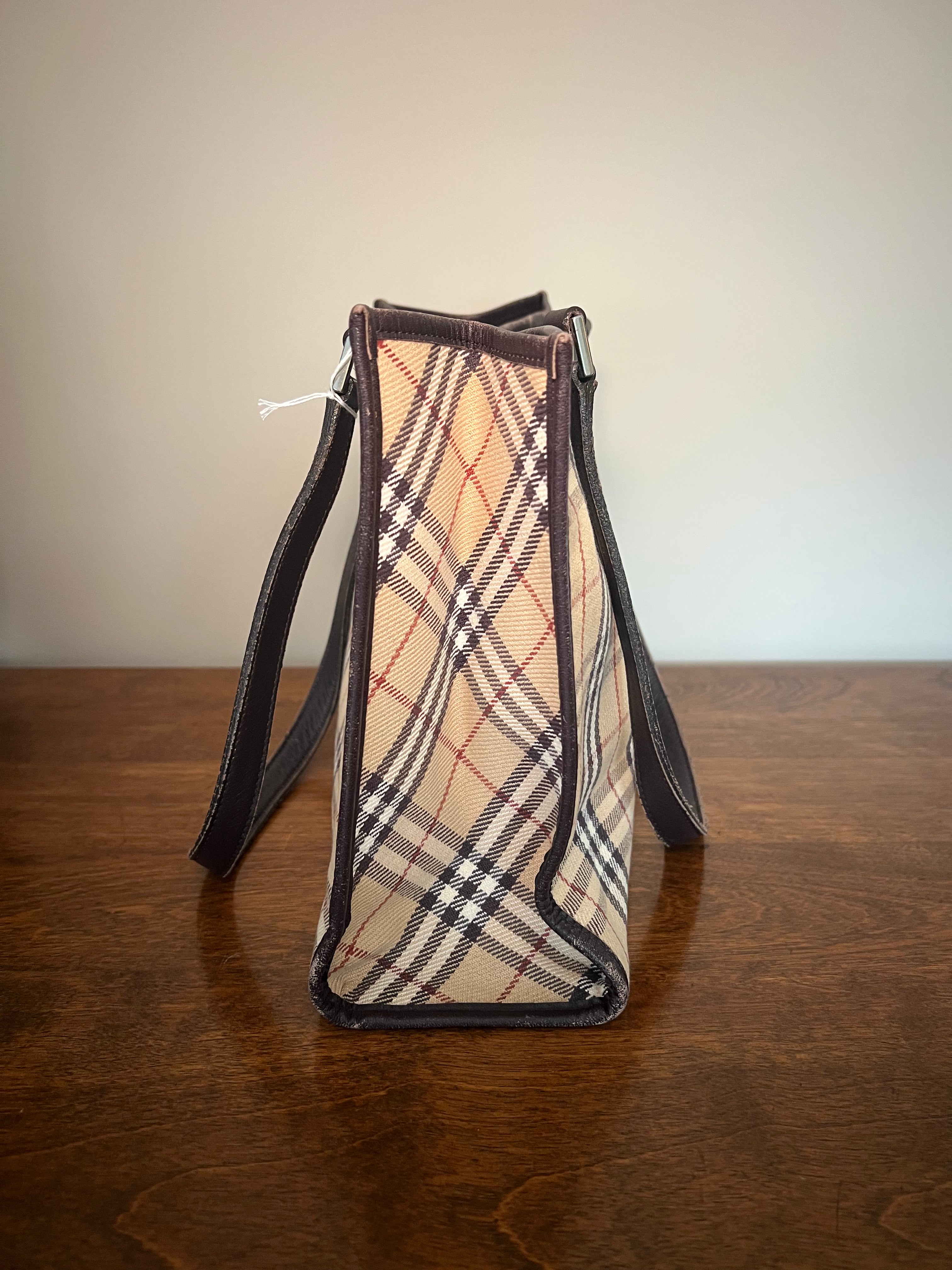 Burberry Vintage Nova Check Woven Canvas Tote