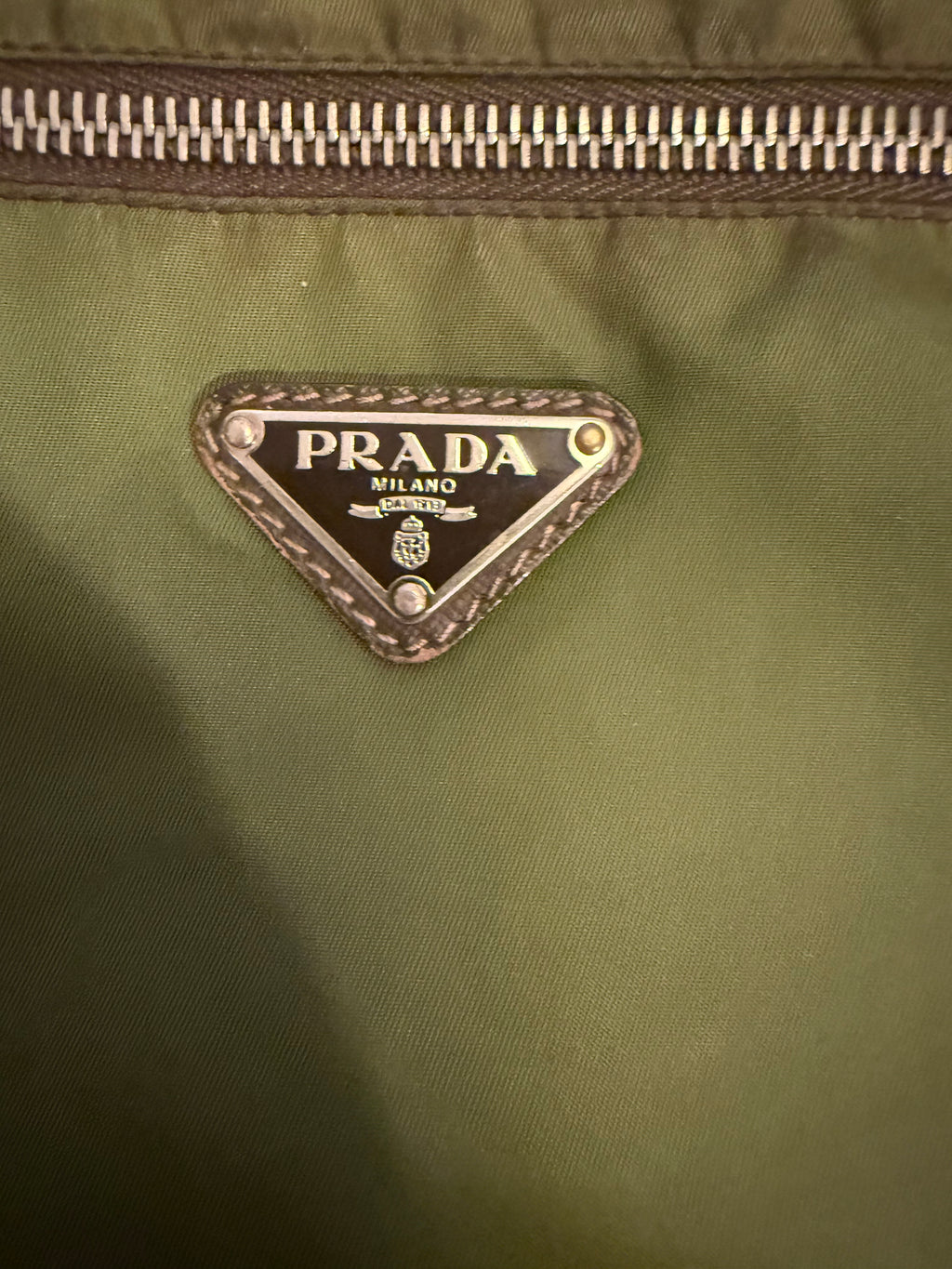 Prada Tessuto Nylon Crossbody Bag in Bruciato Green