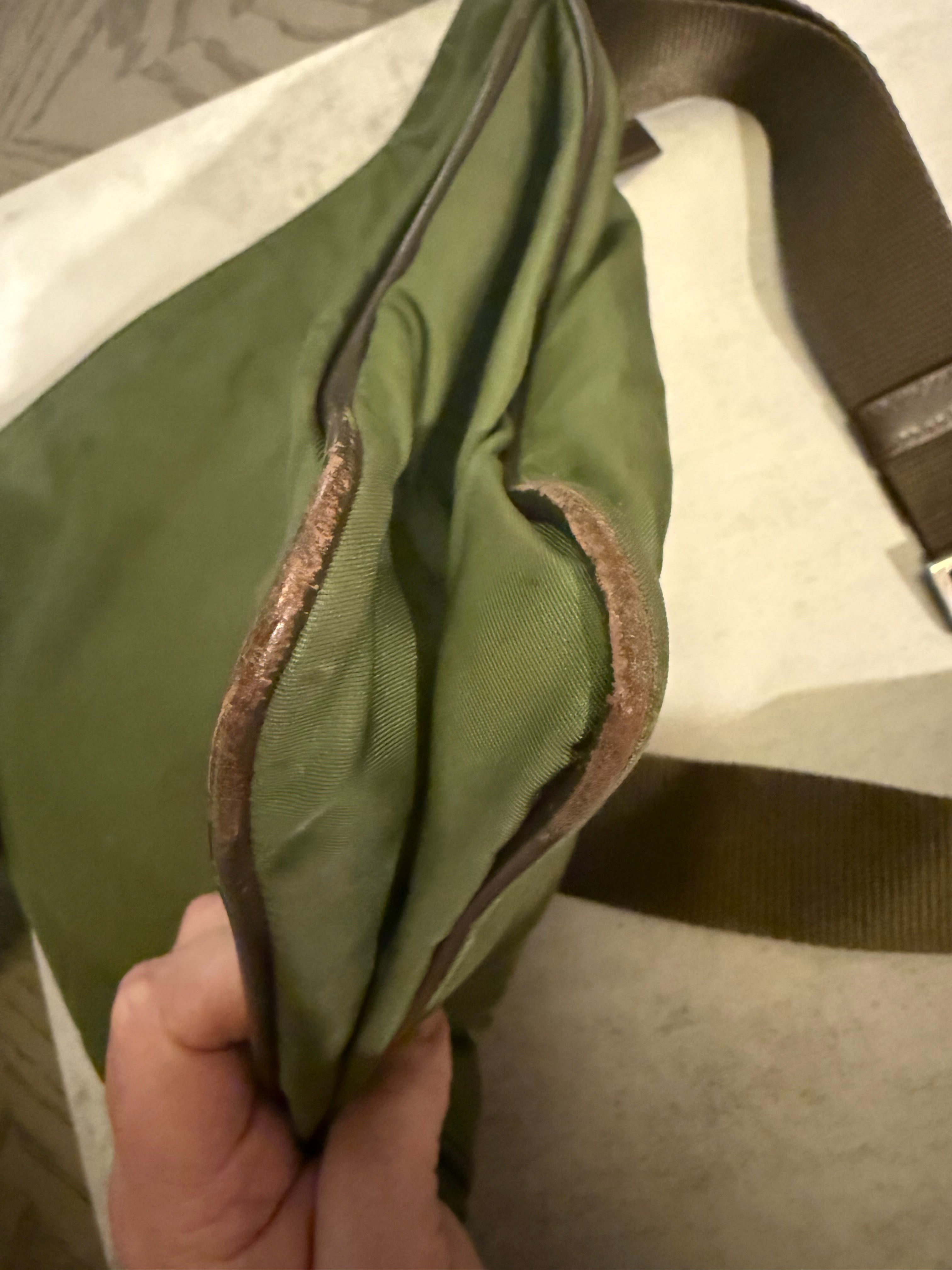 Prada Tessuto Nylon Crossbody Bag in Bruciato Green