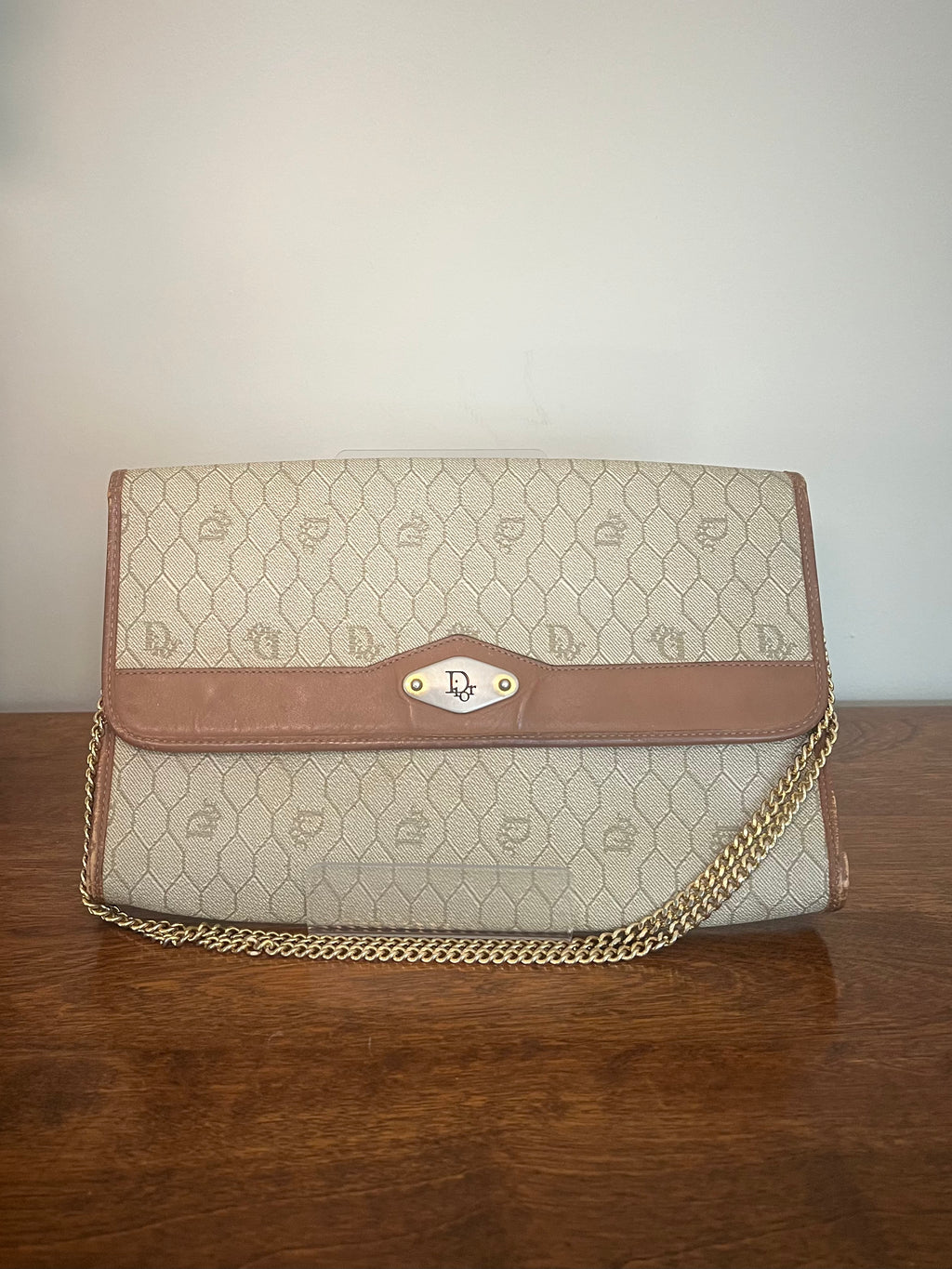 Vintage Christian Dior Honeycomb Crossbody Clutch