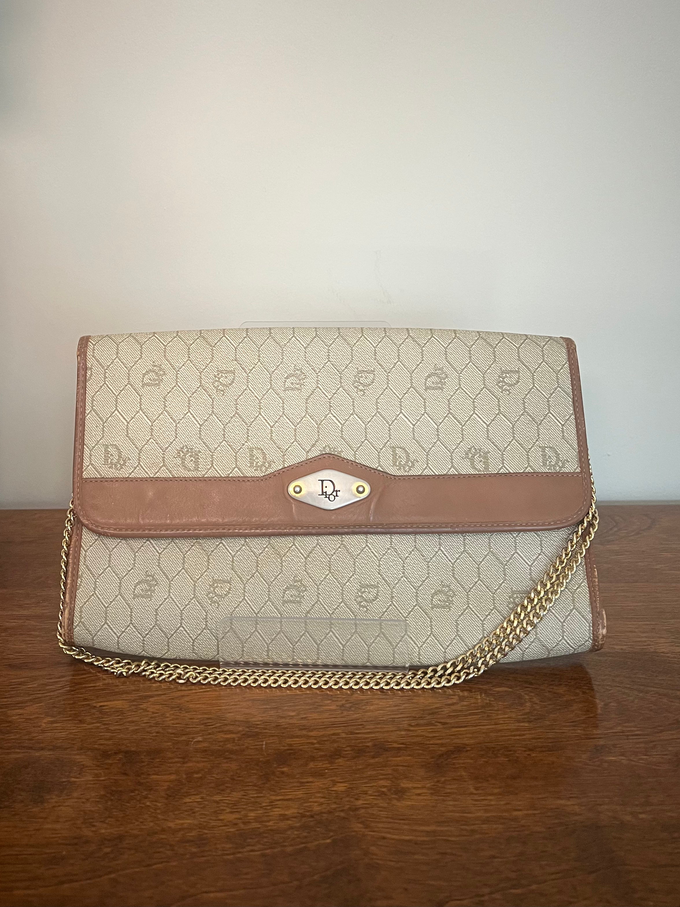 Vintage Christian Dior Honeycomb Crossbody Clutch