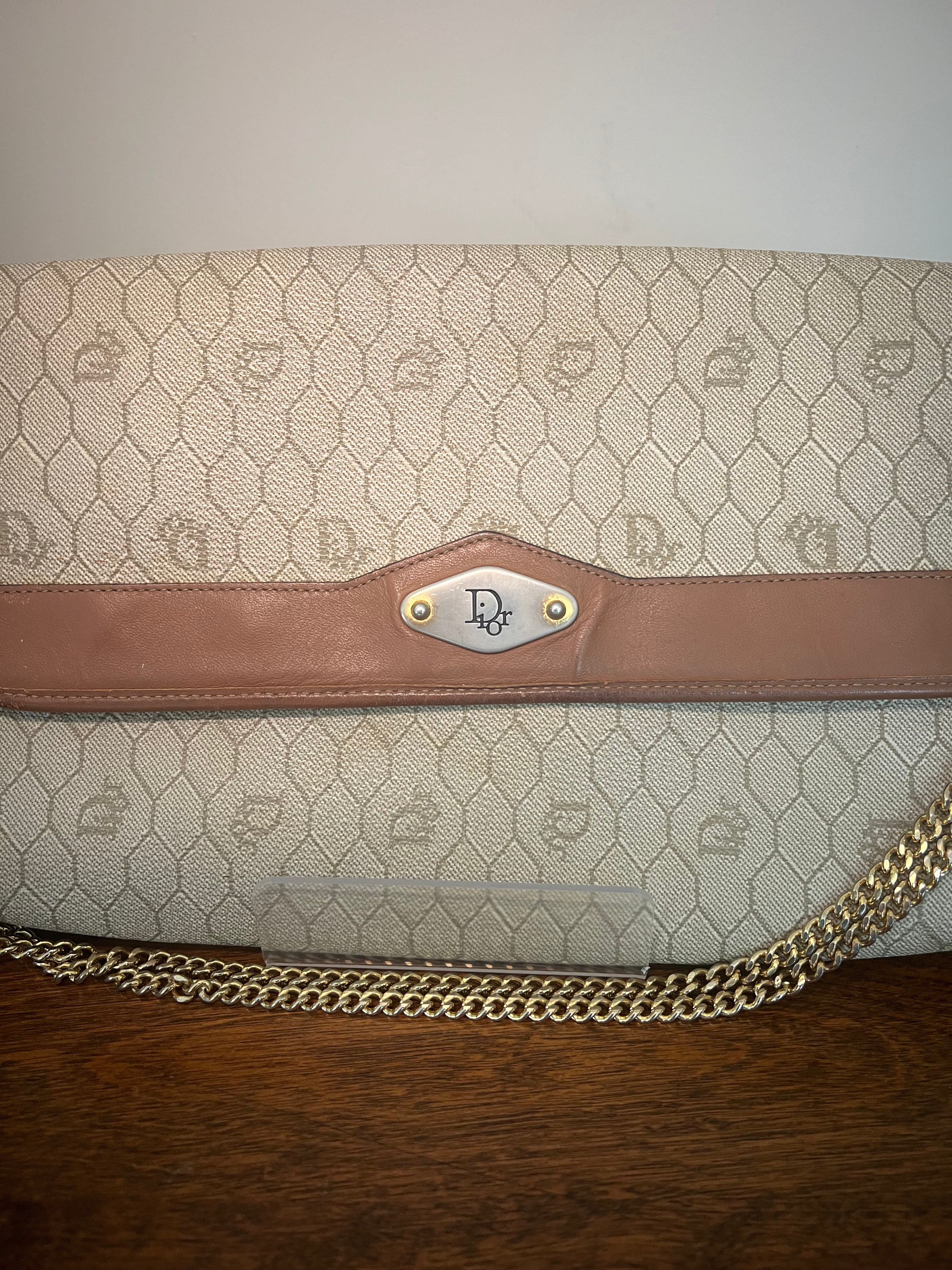 Vintage Christian Dior Honeycomb Crossbody Clutch
