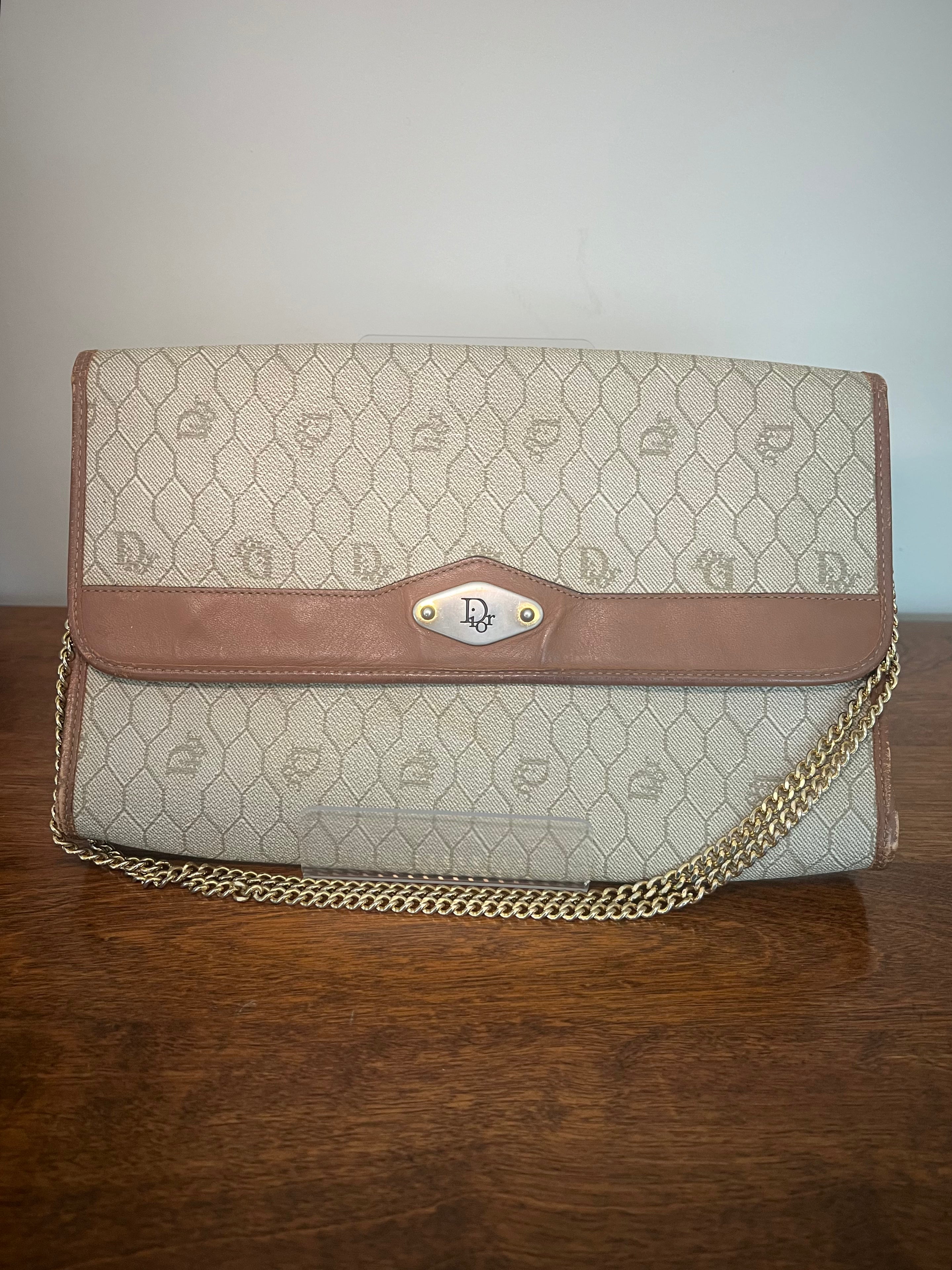 Vintage Christian Dior Honeycomb Crossbody Clutch