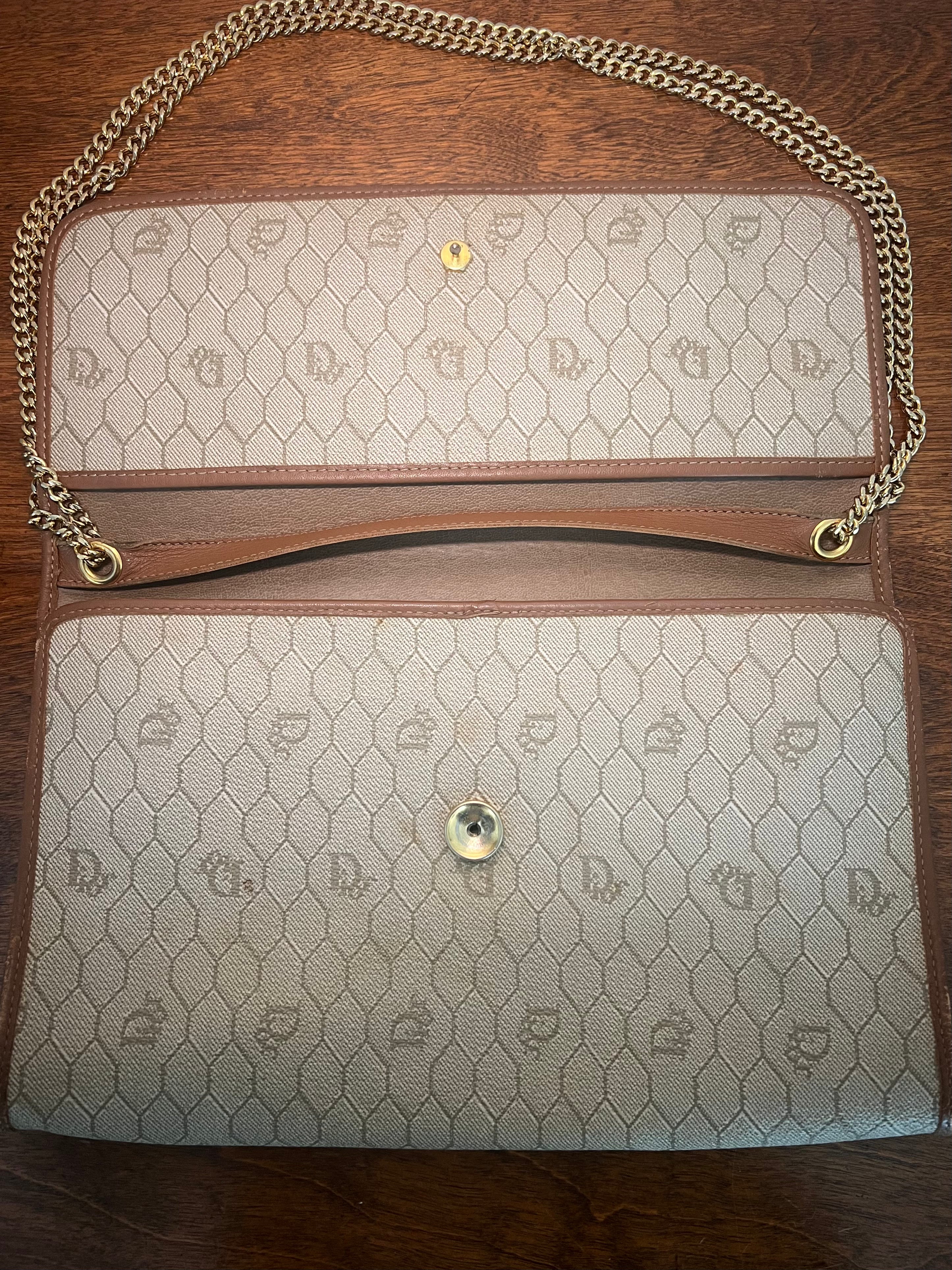 Vintage Christian Dior Honeycomb Crossbody Clutch