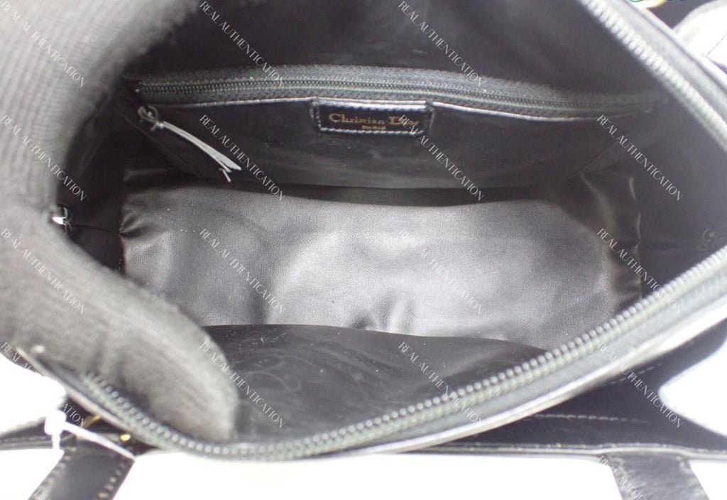 Christian Dior Paris Black Leather Top Handle Bag