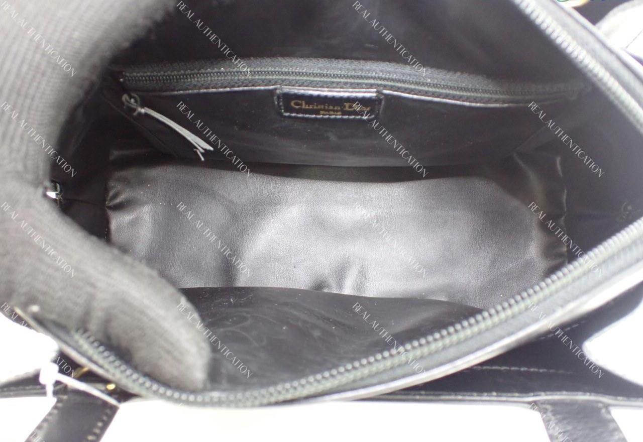 Christian Dior Paris Black Leather Top Handle Bag