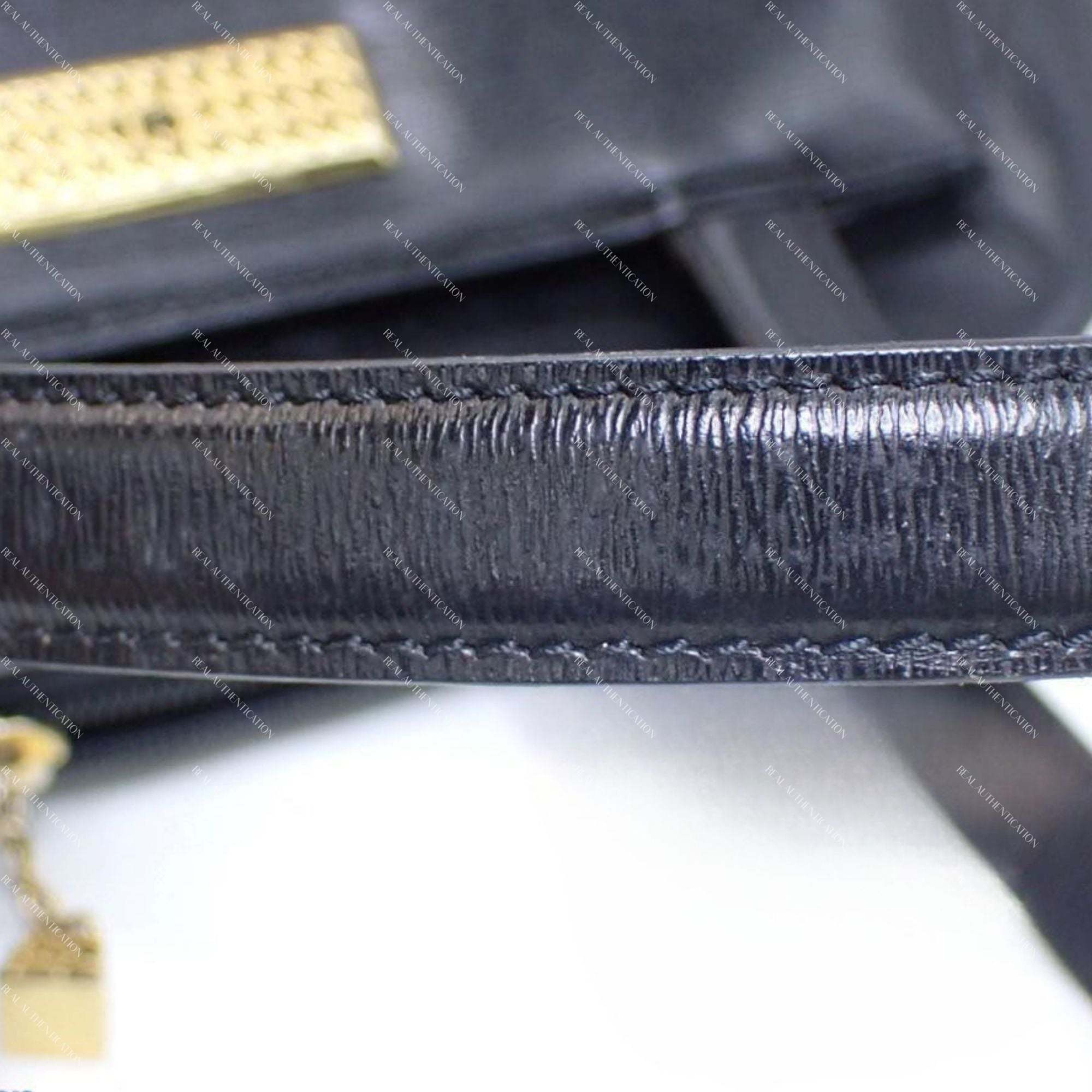 Christian Dior Paris Black Leather Top Handle Bag
