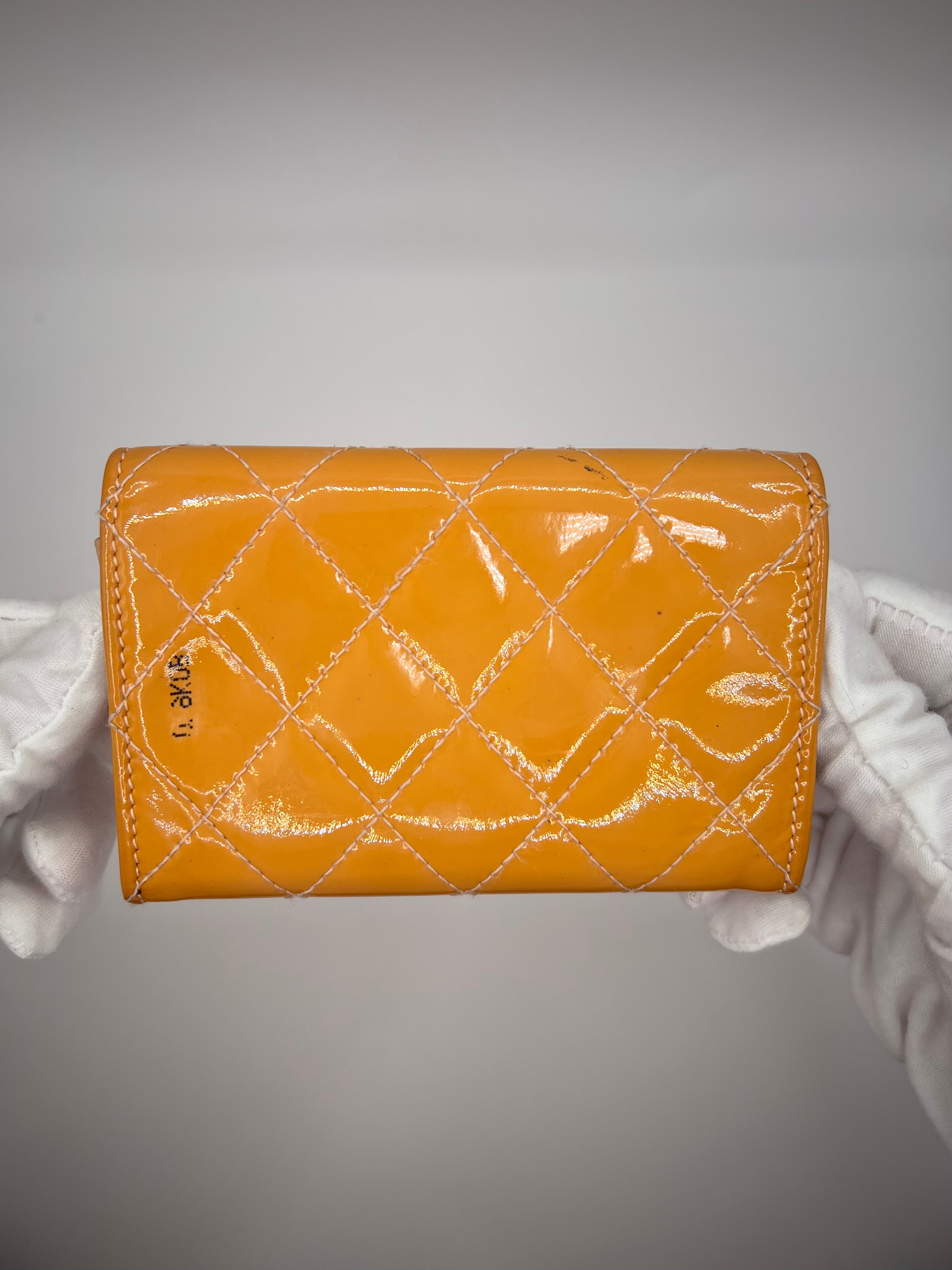 Chanel Matelassé Yellow Patent Leather Card Holder – 2010/2011 Collection