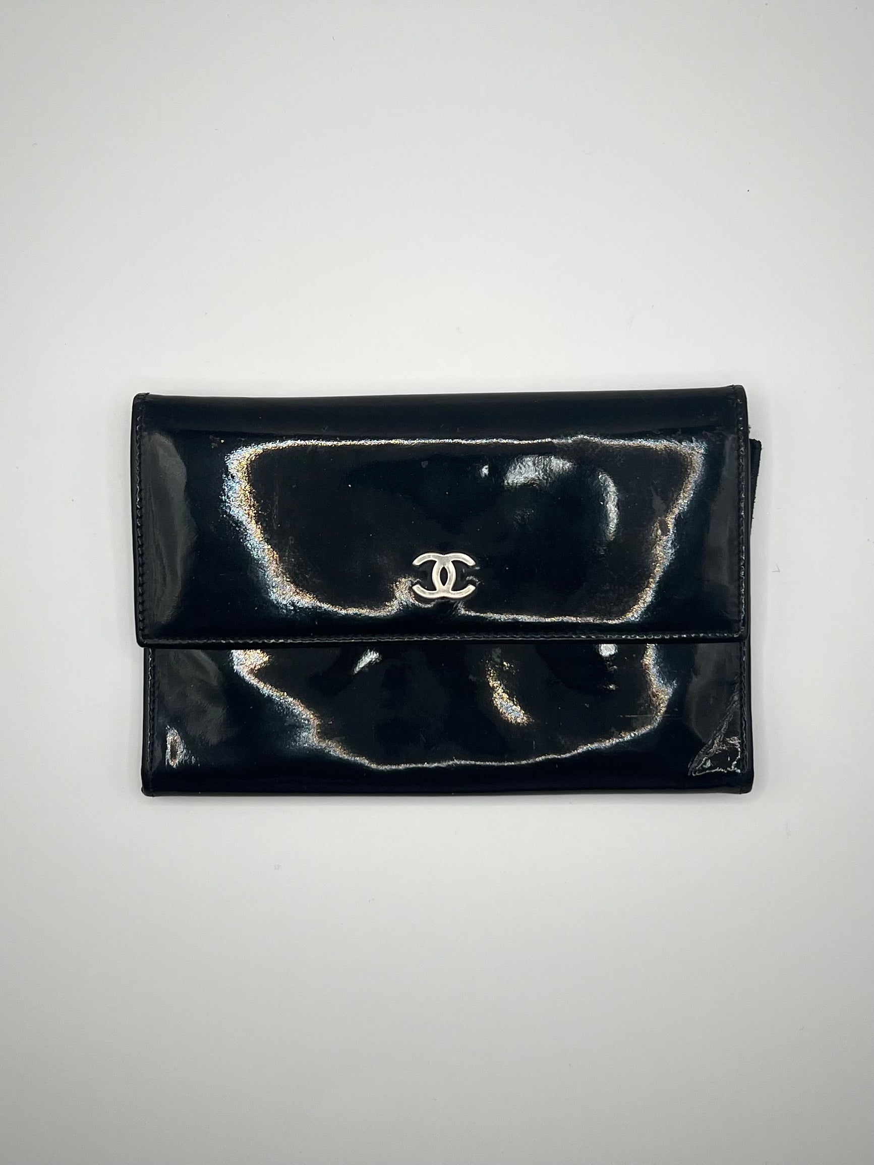Chanel Black Patent Leather Wallet (2003–2004 Series)