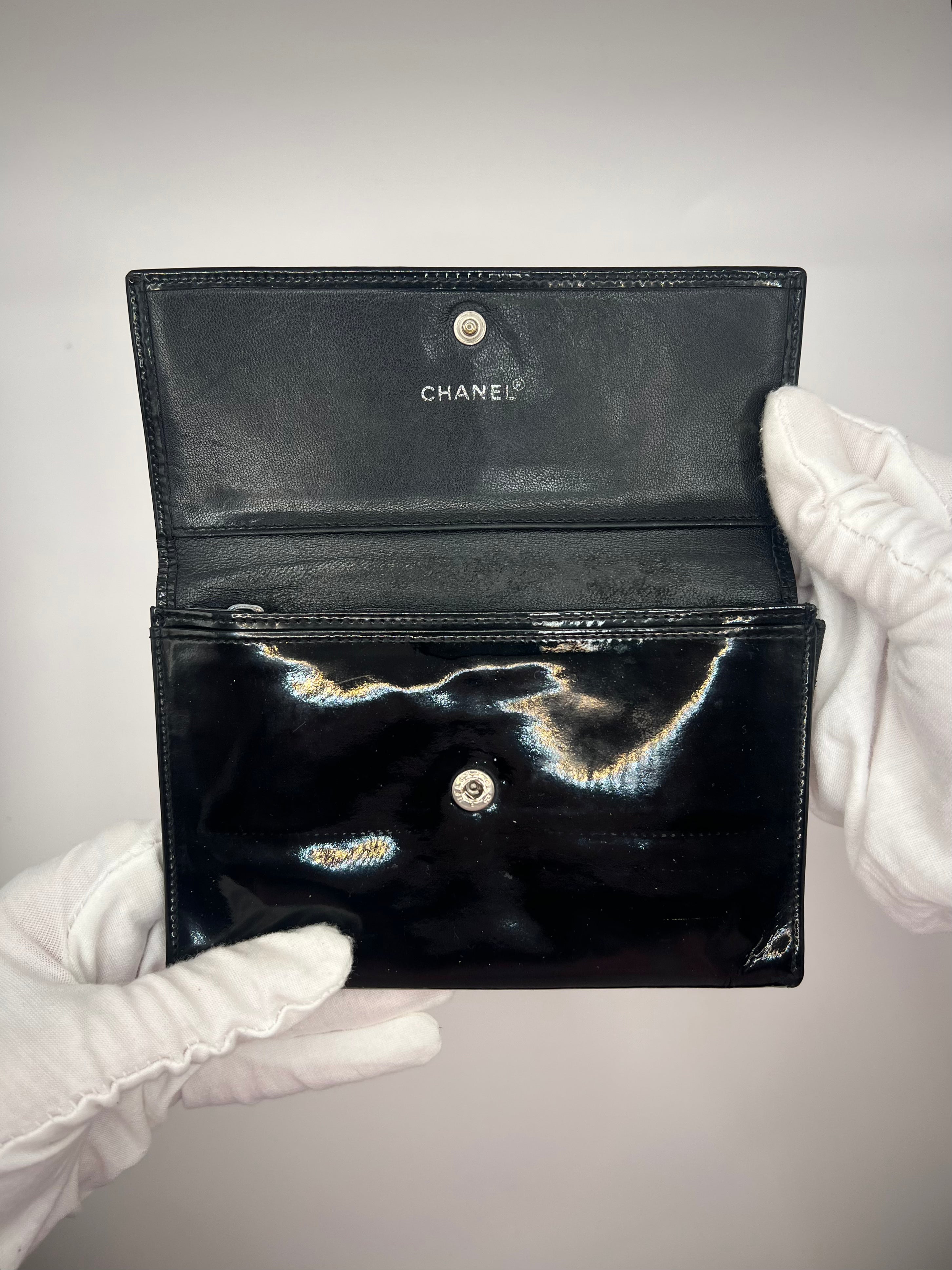 Chanel Black Patent Leather Wallet (2003–2004 Series)