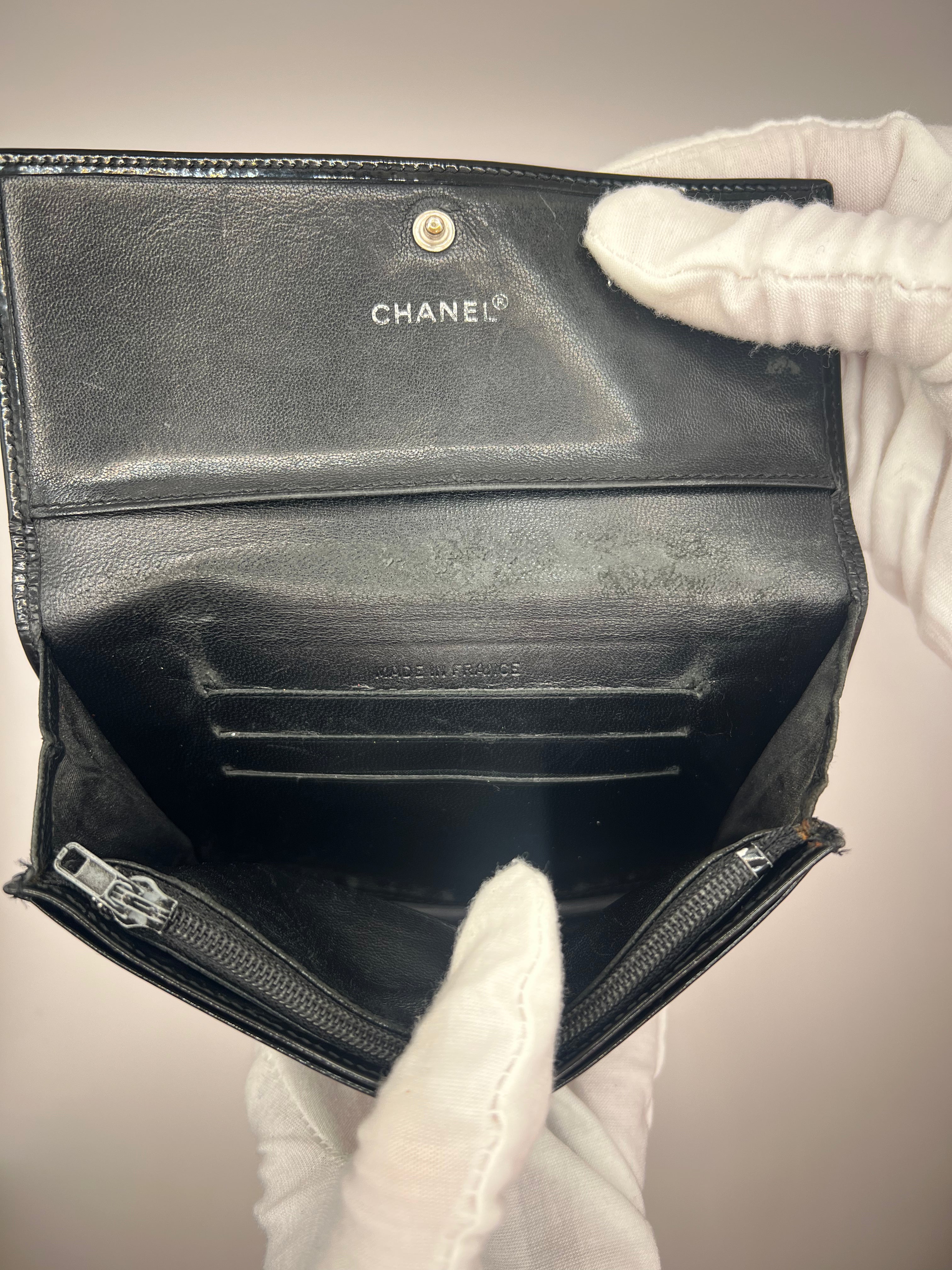 Chanel Black Patent Leather Wallet (2003–2004 Series)