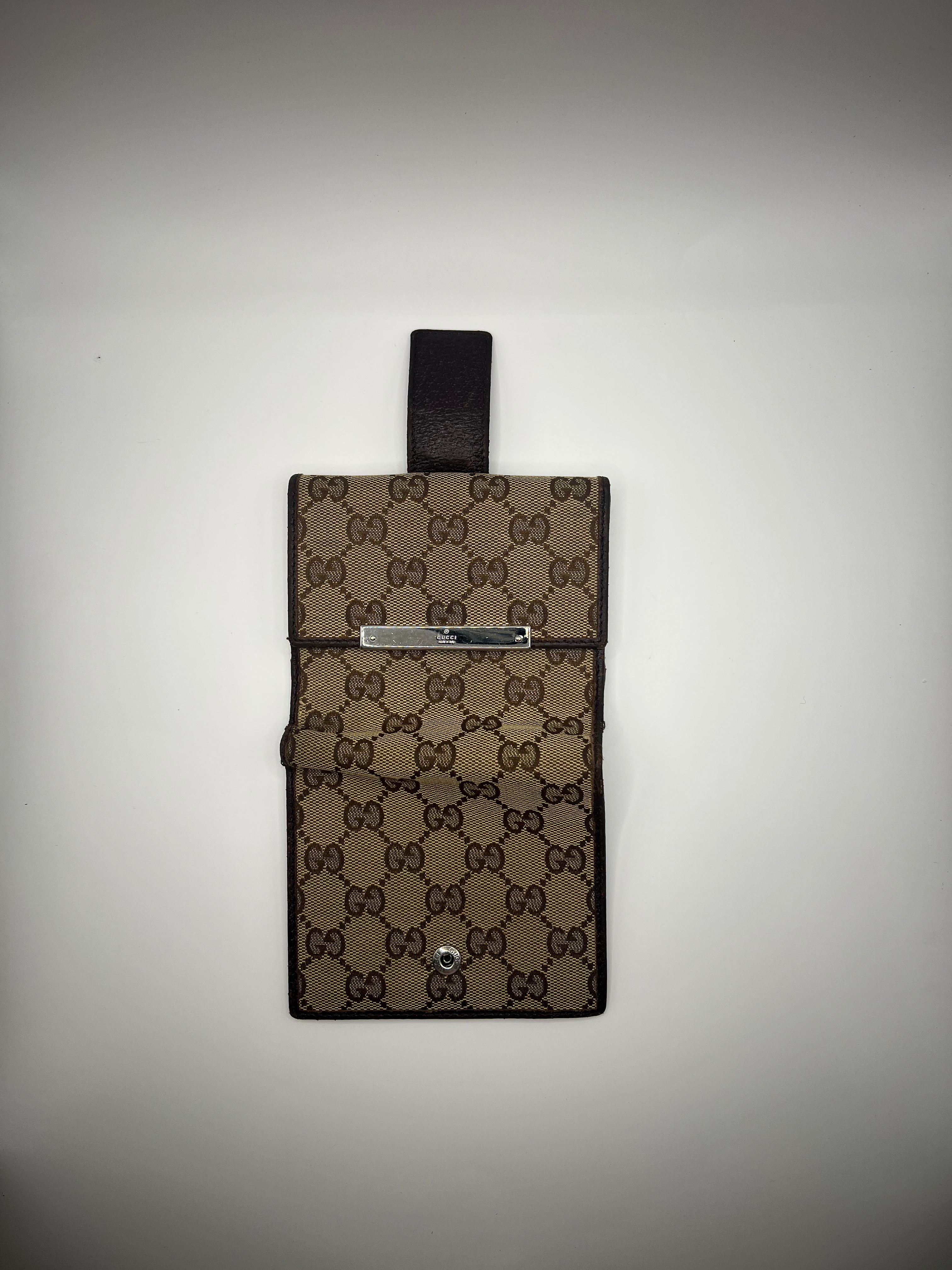 Gucci GG Supreme Canvas Bifold Wallet with Silver Logo Bar