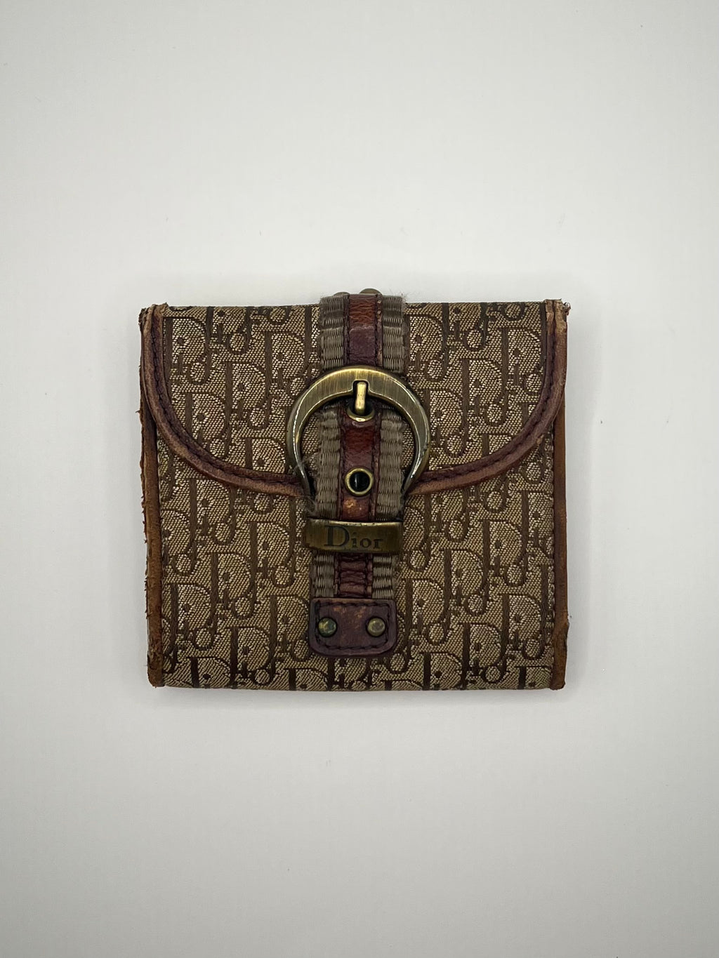 Dior Monogram Buckle Bifold Wallet – Brown Oblique Canvas