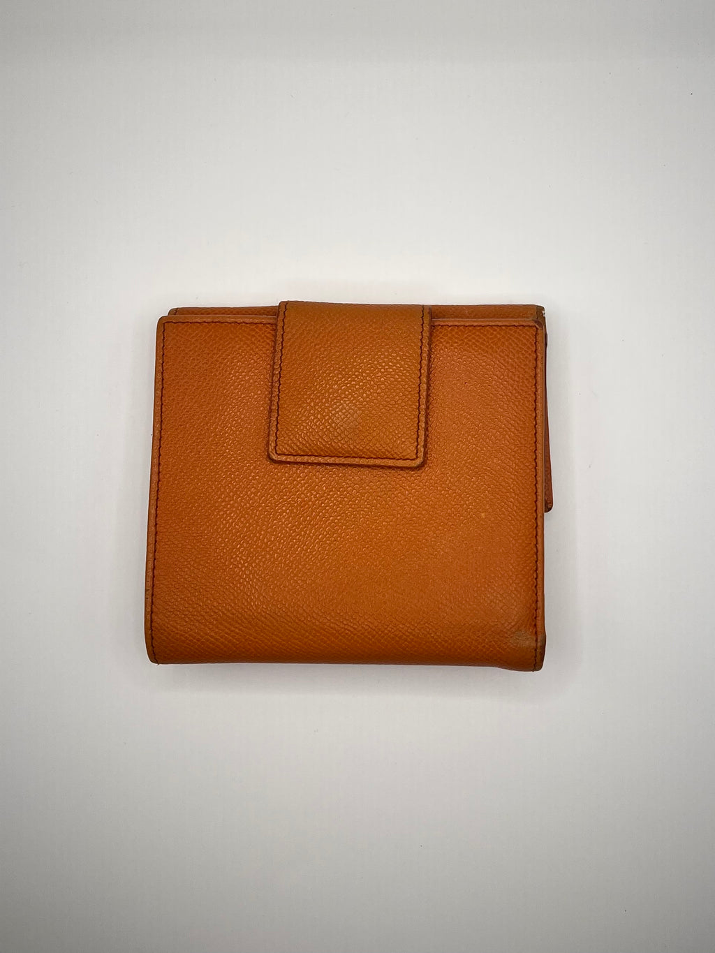 BVLGARI Burnt Orange Saffiano Leather Wallet