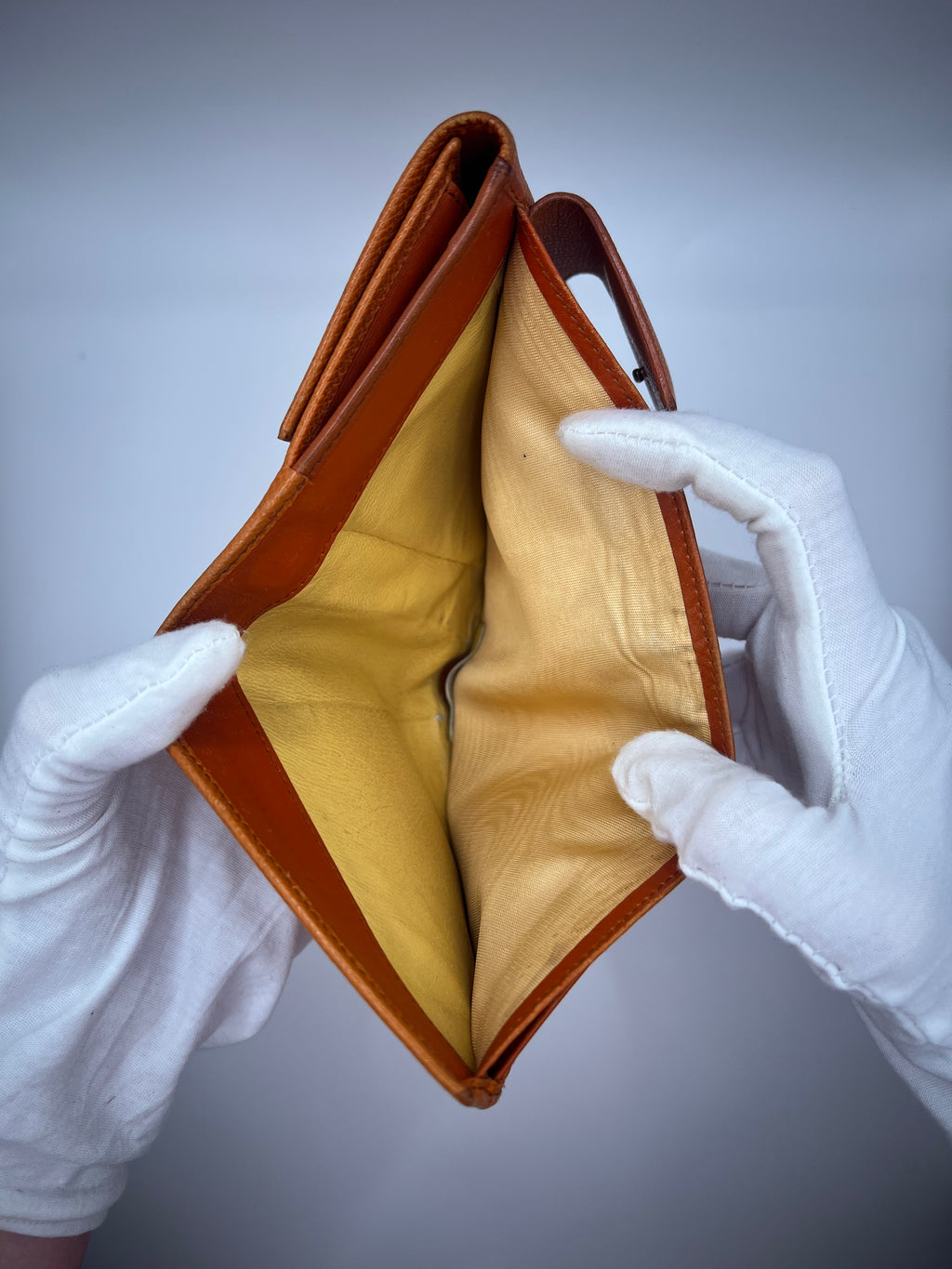 BVLGARI Burnt Orange Saffiano Leather Wallet