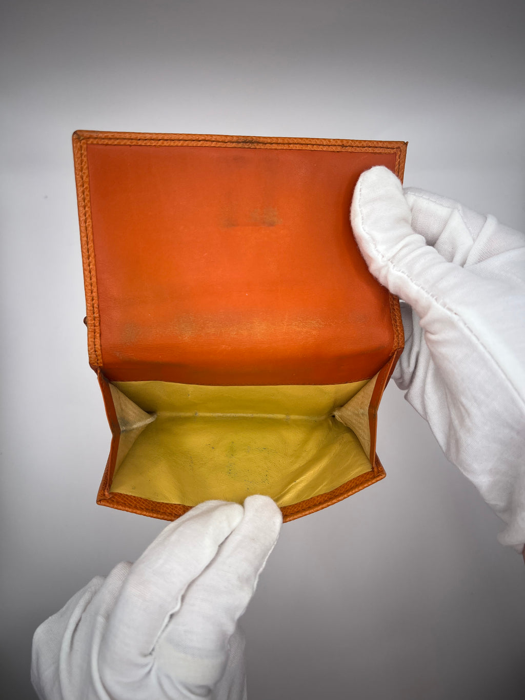 BVLGARI Burnt Orange Saffiano Leather Wallet