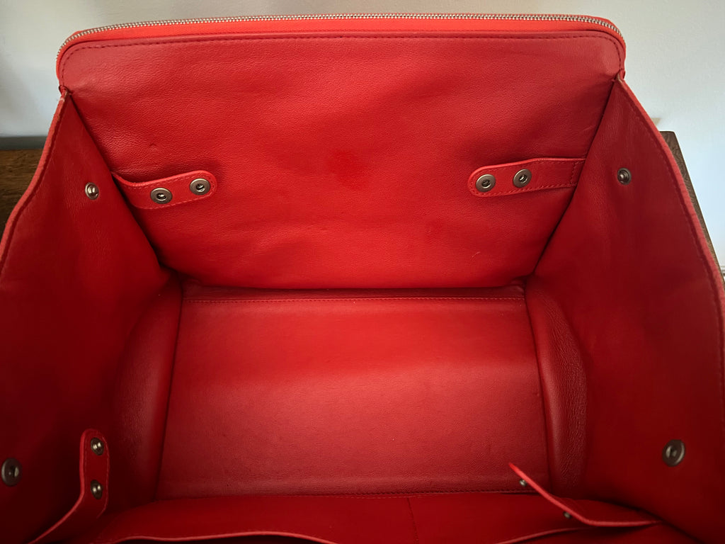 Céline Trapeze Bag in Vermilion Red Calfskin & Suede Wings (Phoebe Philo Era)