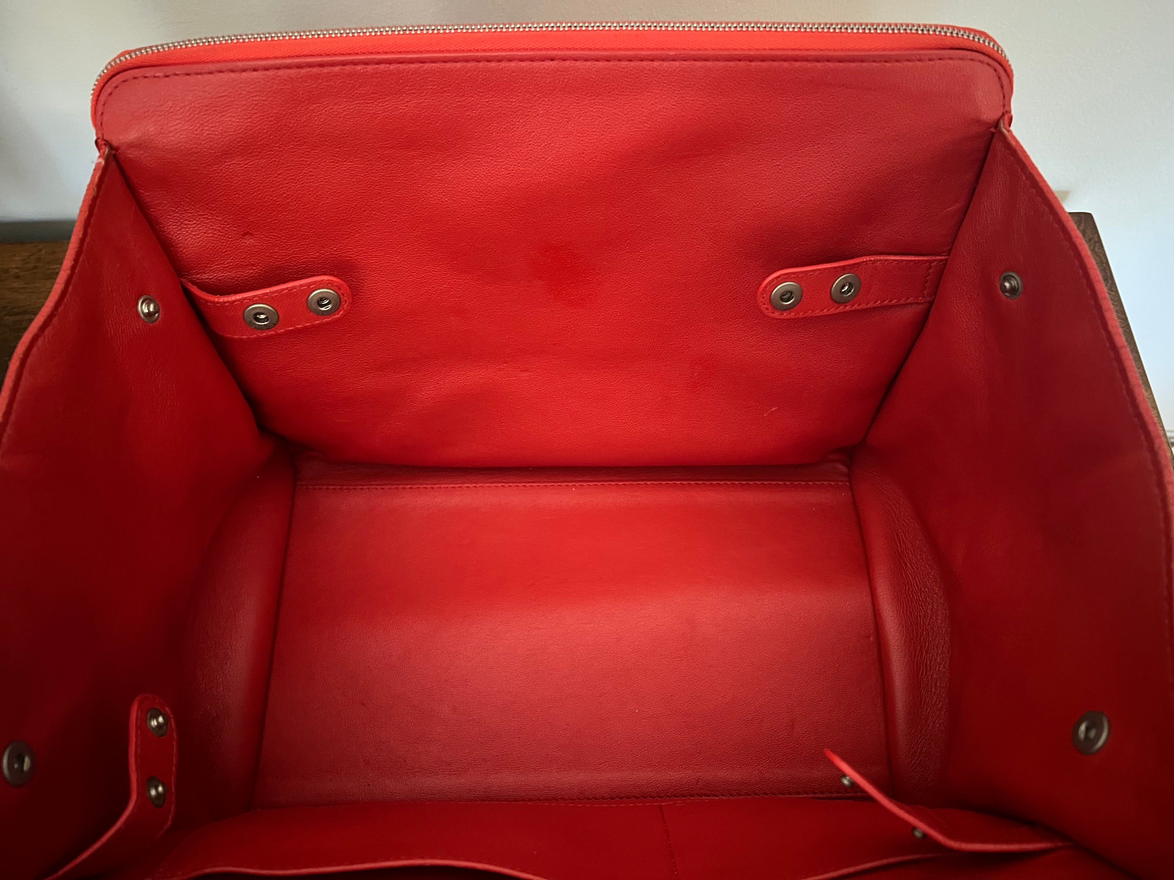 Céline Trapeze Bag in Vermilion Red Calfskin & Suede Wings (Phoebe Philo Era)