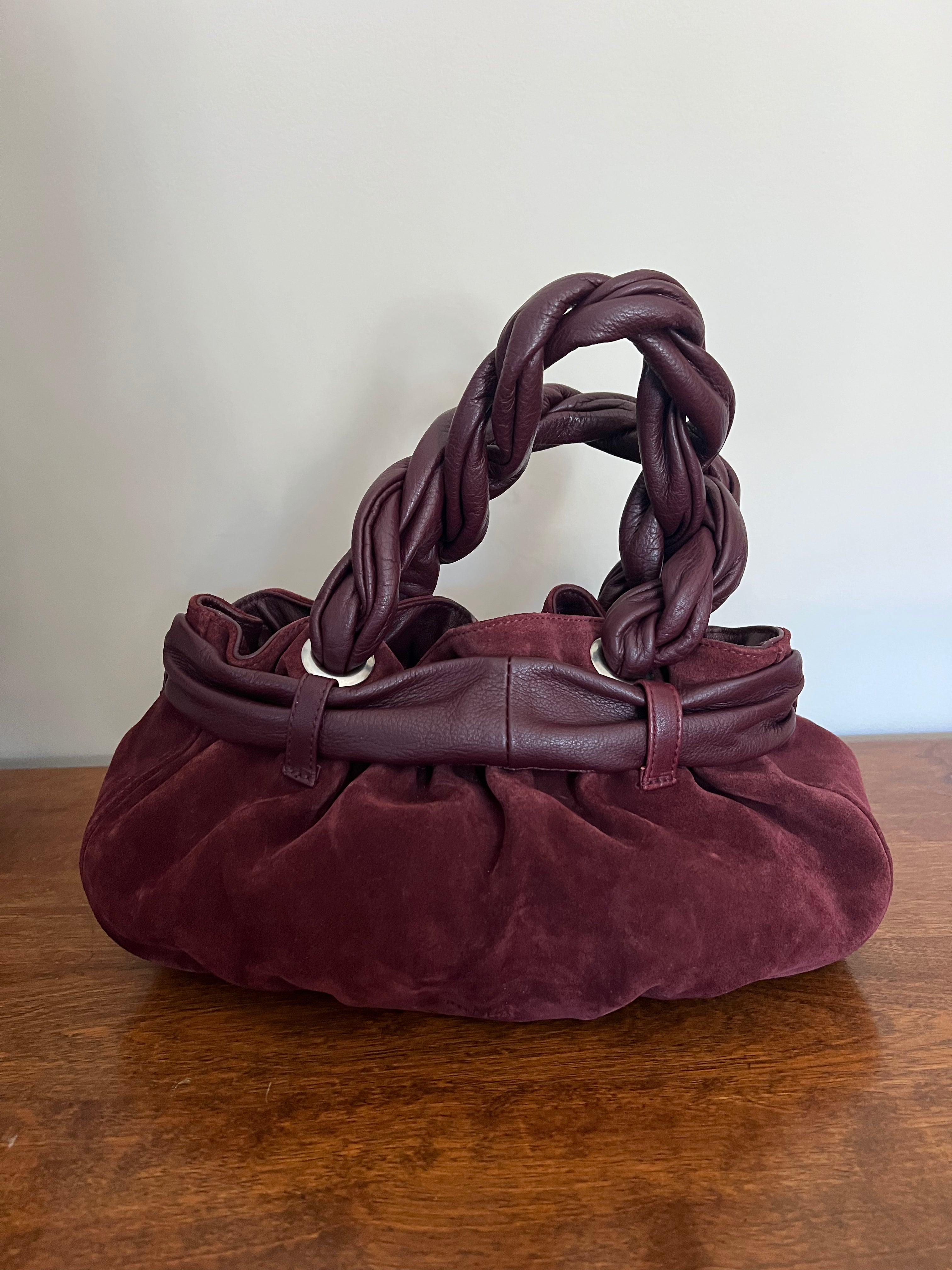 Furla Suede & Leather Handbag