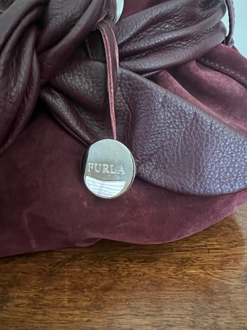 Furla Suede & Leather Handbag