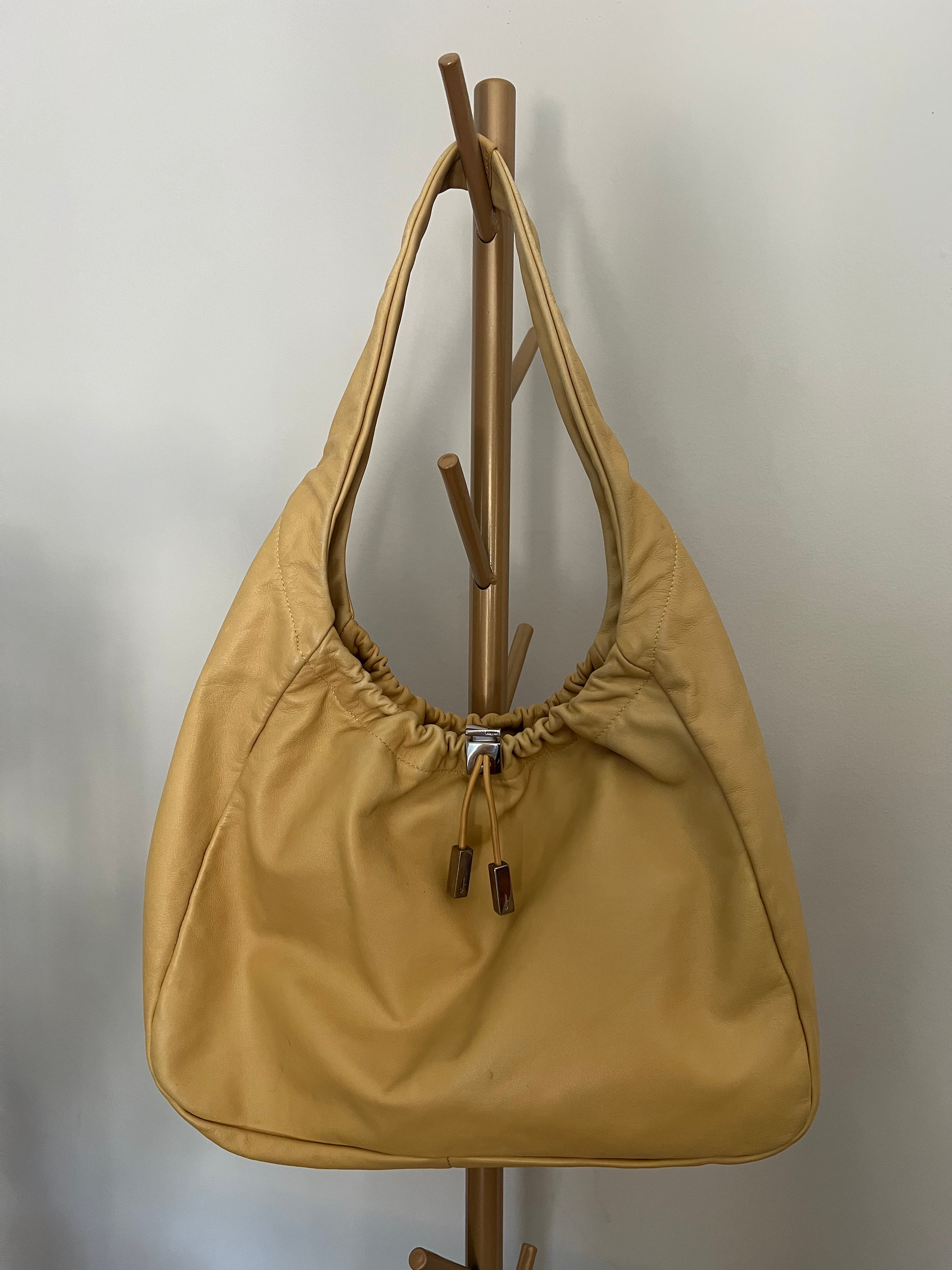 Salvatore Ferragamo Yellow Leather Hobo Bag