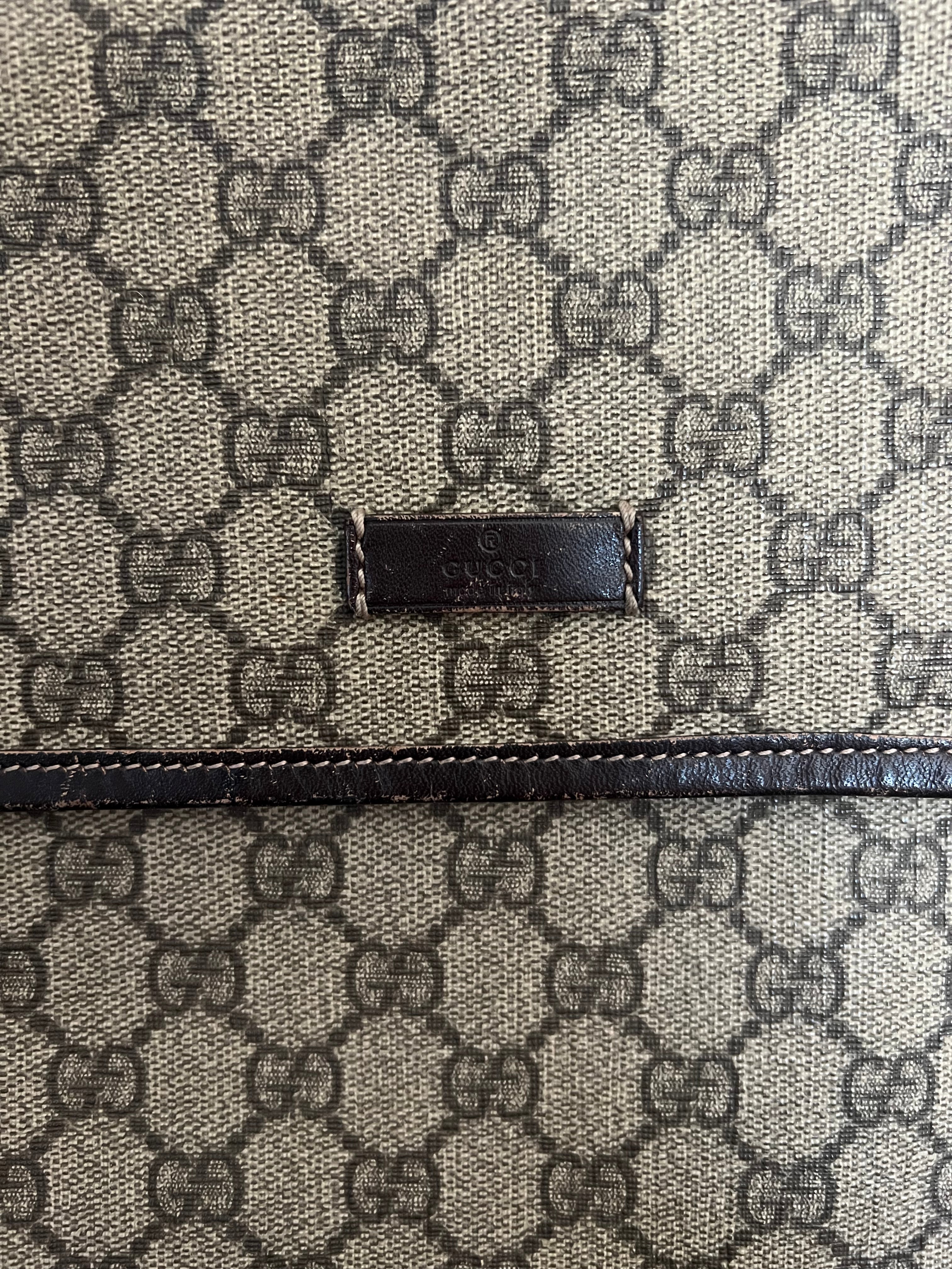 Gucci GG Canvas Messenger Bag – Brown Leather Trim