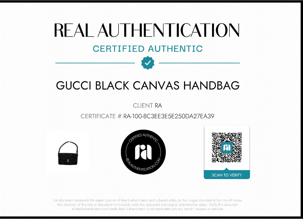 Gucci Black Canvas Shoulder Bag