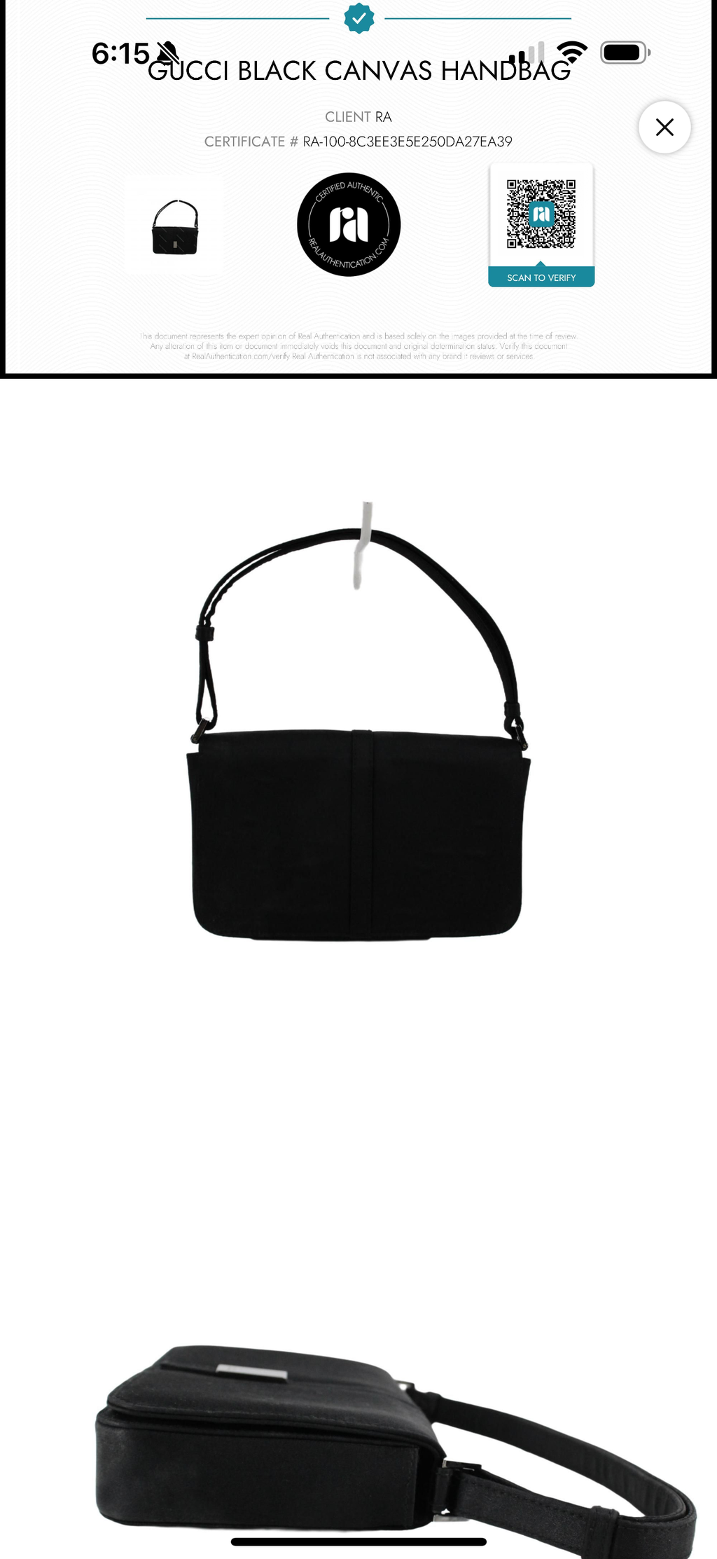 Gucci Black Canvas Shoulder Bag