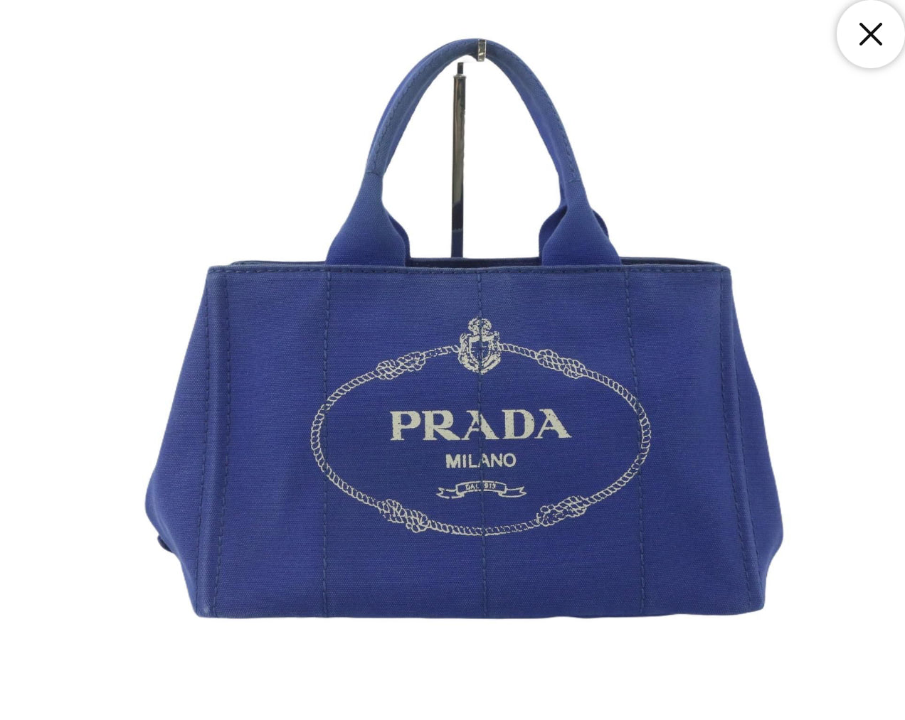 Prada Blue Canapa Tote