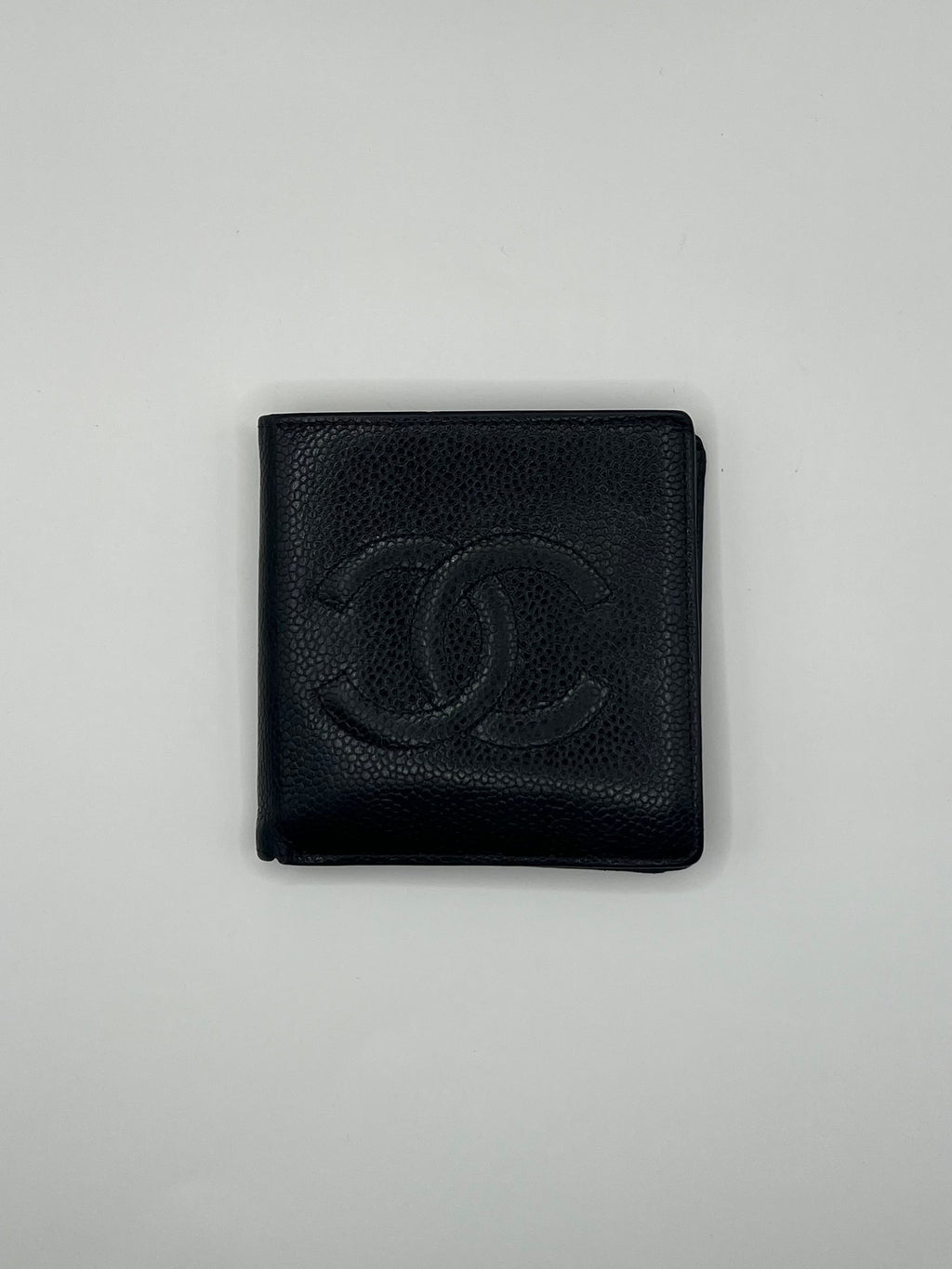 Chanel Black Caviar Bifold Wallet (c. 1997–99) — Made in France