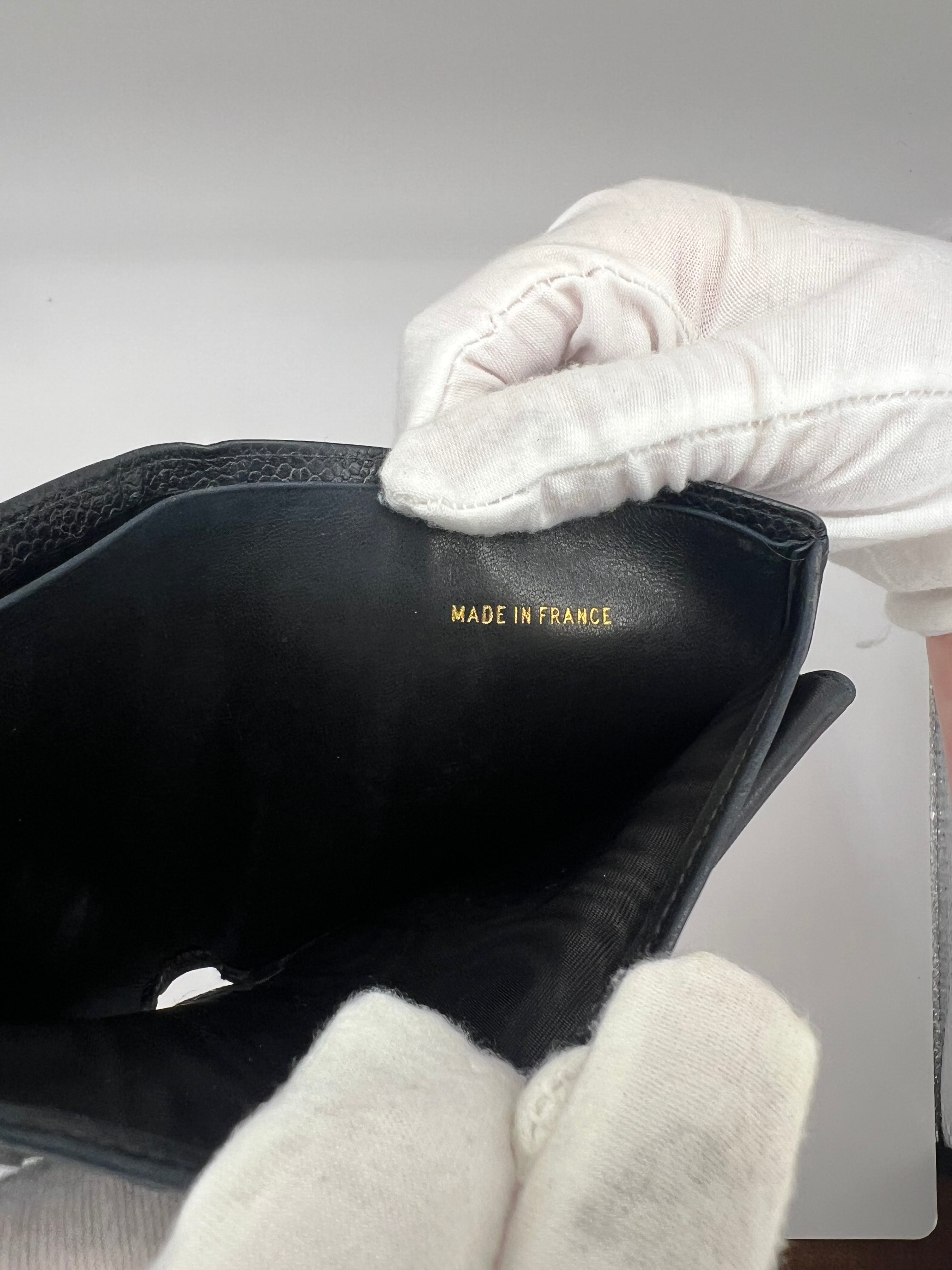 Chanel Black Caviar Bifold Wallet (c. 1997–99) — Made in France