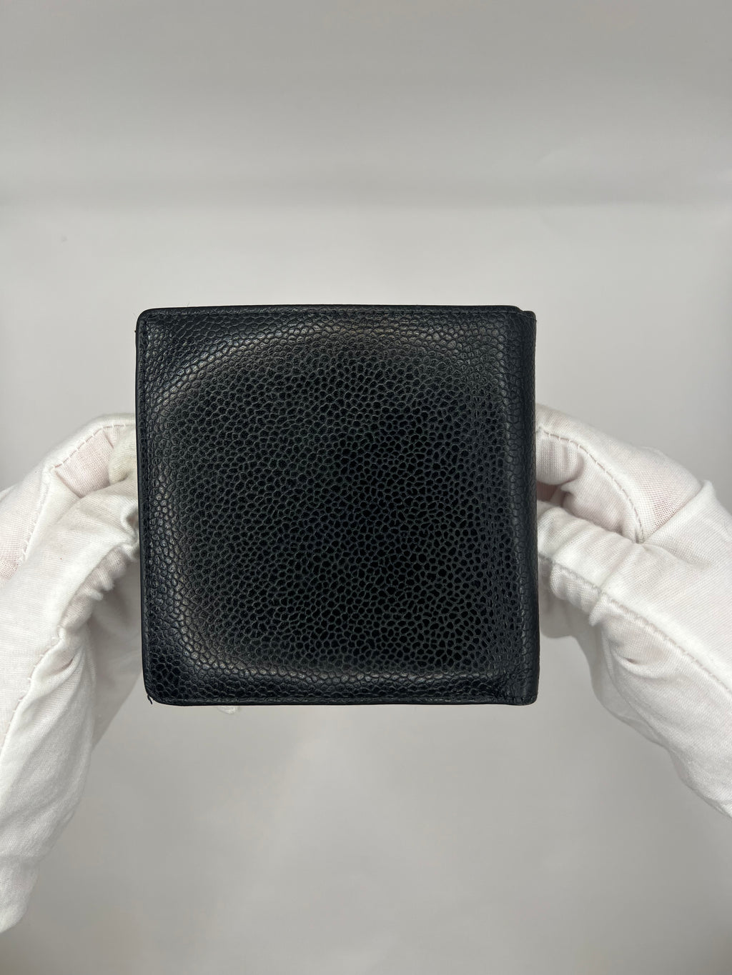 Chanel Black Caviar Bifold Wallet (c. 1997–99) — Made in France