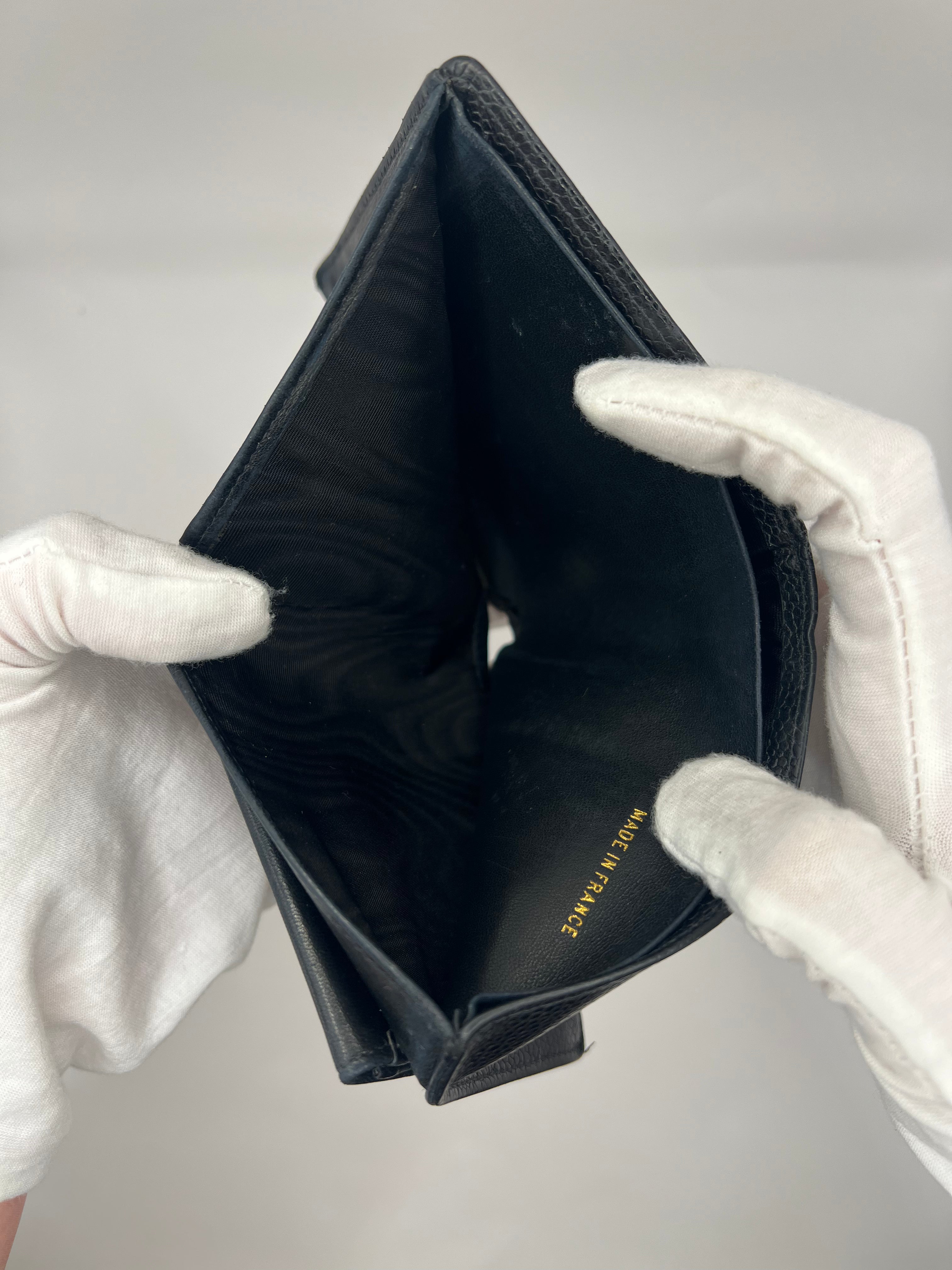 Chanel Black Caviar Bifold Wallet (c. 1997–99) — Made in France