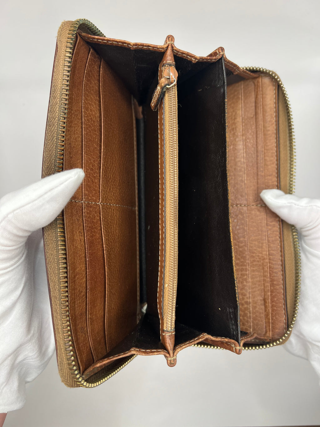 Gucci Guccissima Leather Zip-Around Wallet with bamboo tassel pull