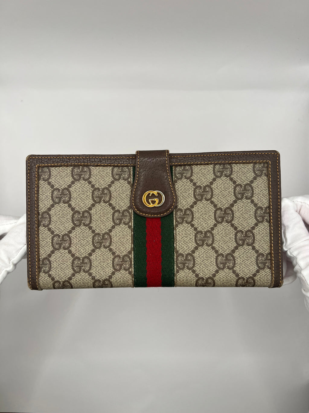 Gucci GG Supreme Web Stripe Long Wallet