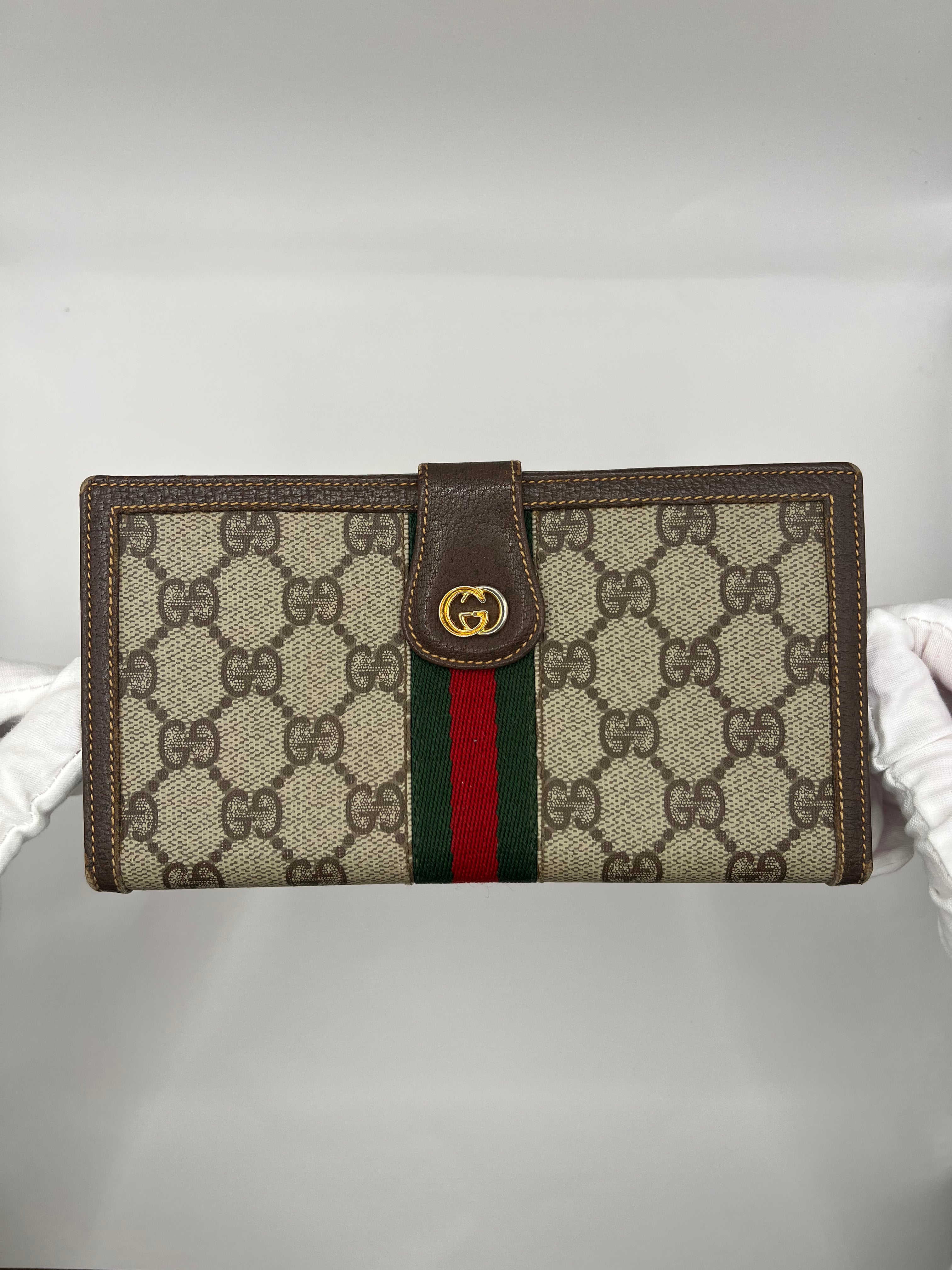 Gucci GG Supreme Web Stripe Long Wallet