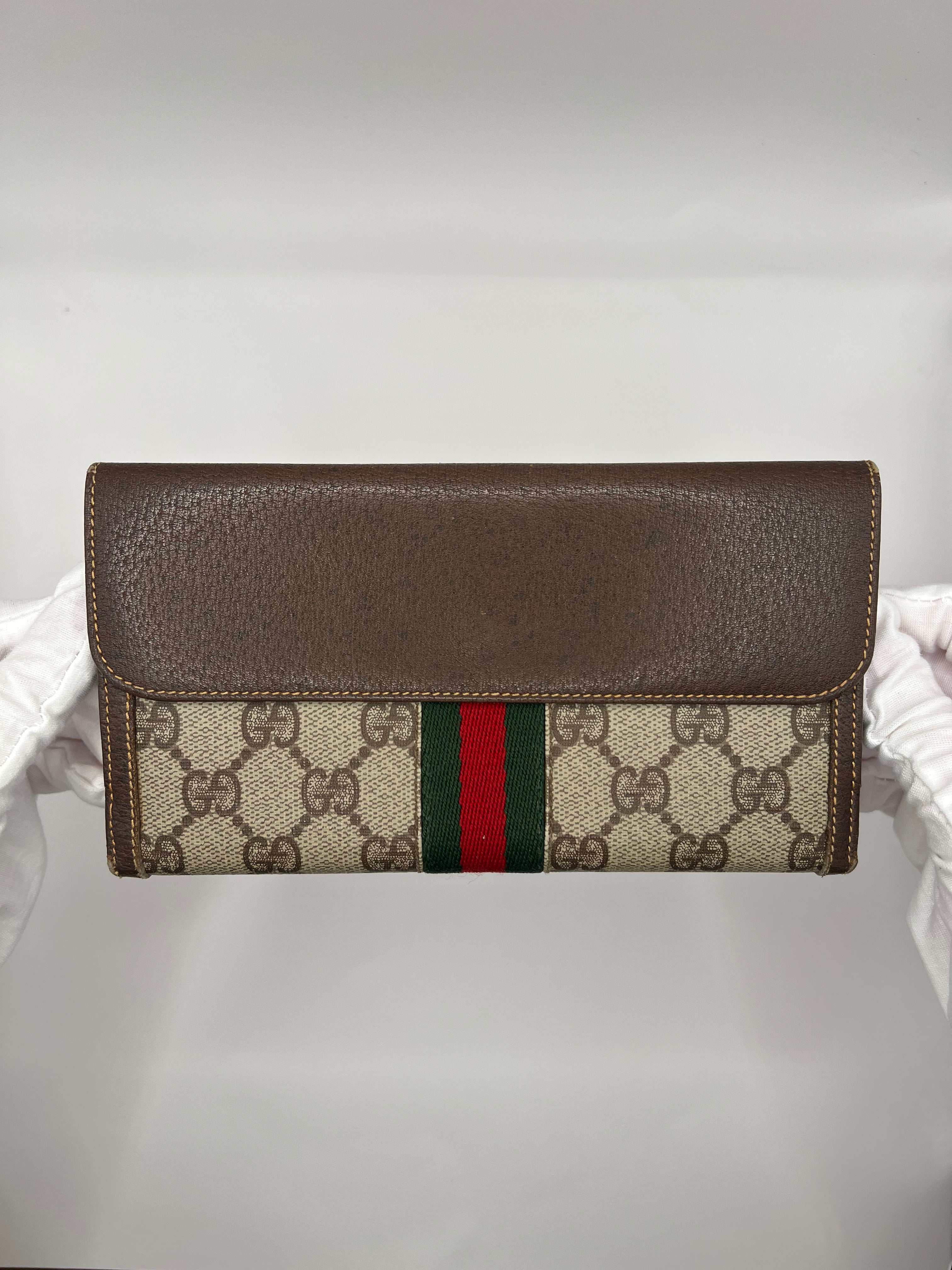 Gucci GG Supreme Web Stripe Long Wallet